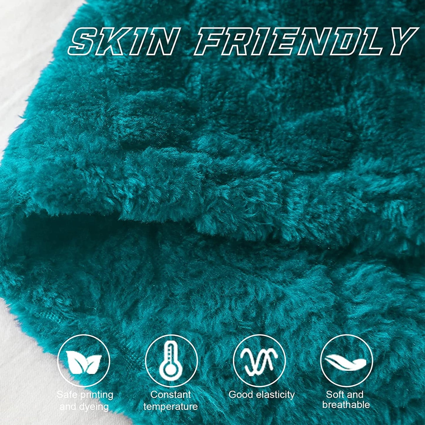 Exclusivo Mezcla King Size Jacquard Weave Leaves Pattern Flannel Fleece Velvet Plush Bed Blanket for Couch Bed Sofa (90" x 104", Teal) - Soft, Lightweight, Warm and Cozy