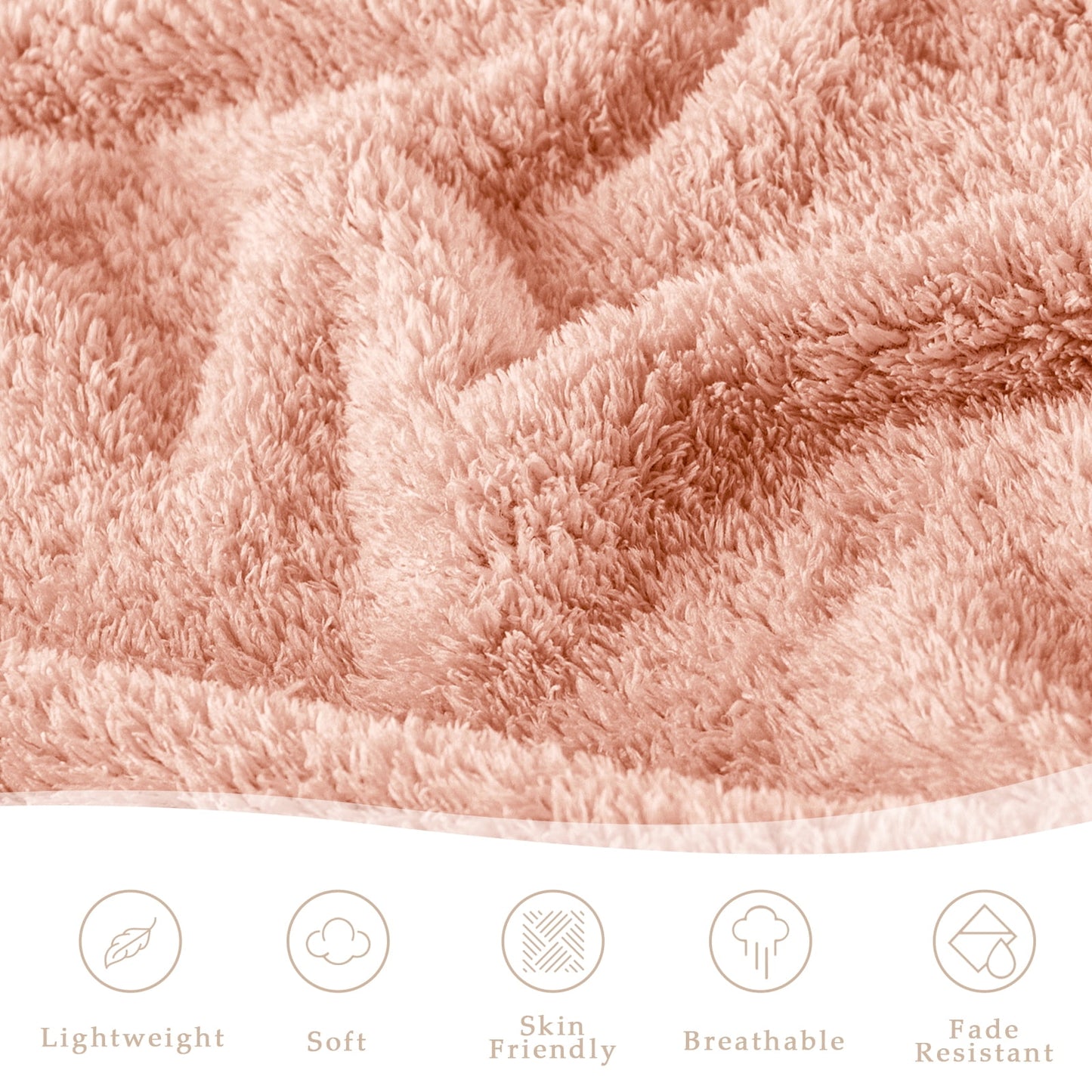 Exclusivo Mezcla Fuzzy Fleece Bed Blanket, Lightweight Fluffy Solid Velvet Blankets Queen Size, Suitable for All Seasons, 90x90 Inches, Light Pink