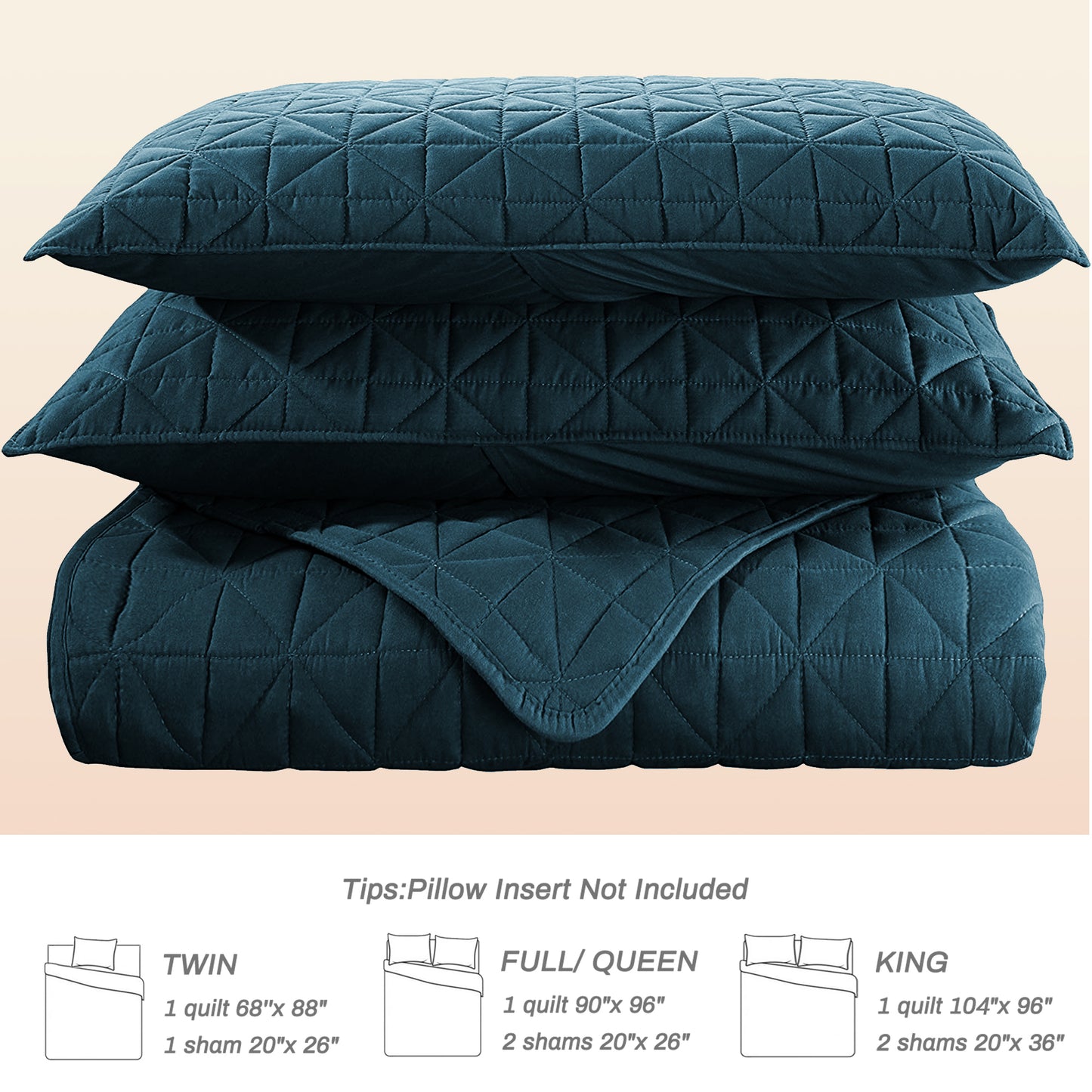 Exclusivo Mezcla Queen Quilt Bedding Set for All Seasons, Lightweight Soft Camel Quilts Queen Size Bedspreads Coverlets Bed Cover with Geometric Stitched Pattern, (1 Quilt, 2 Pillow Shams)
