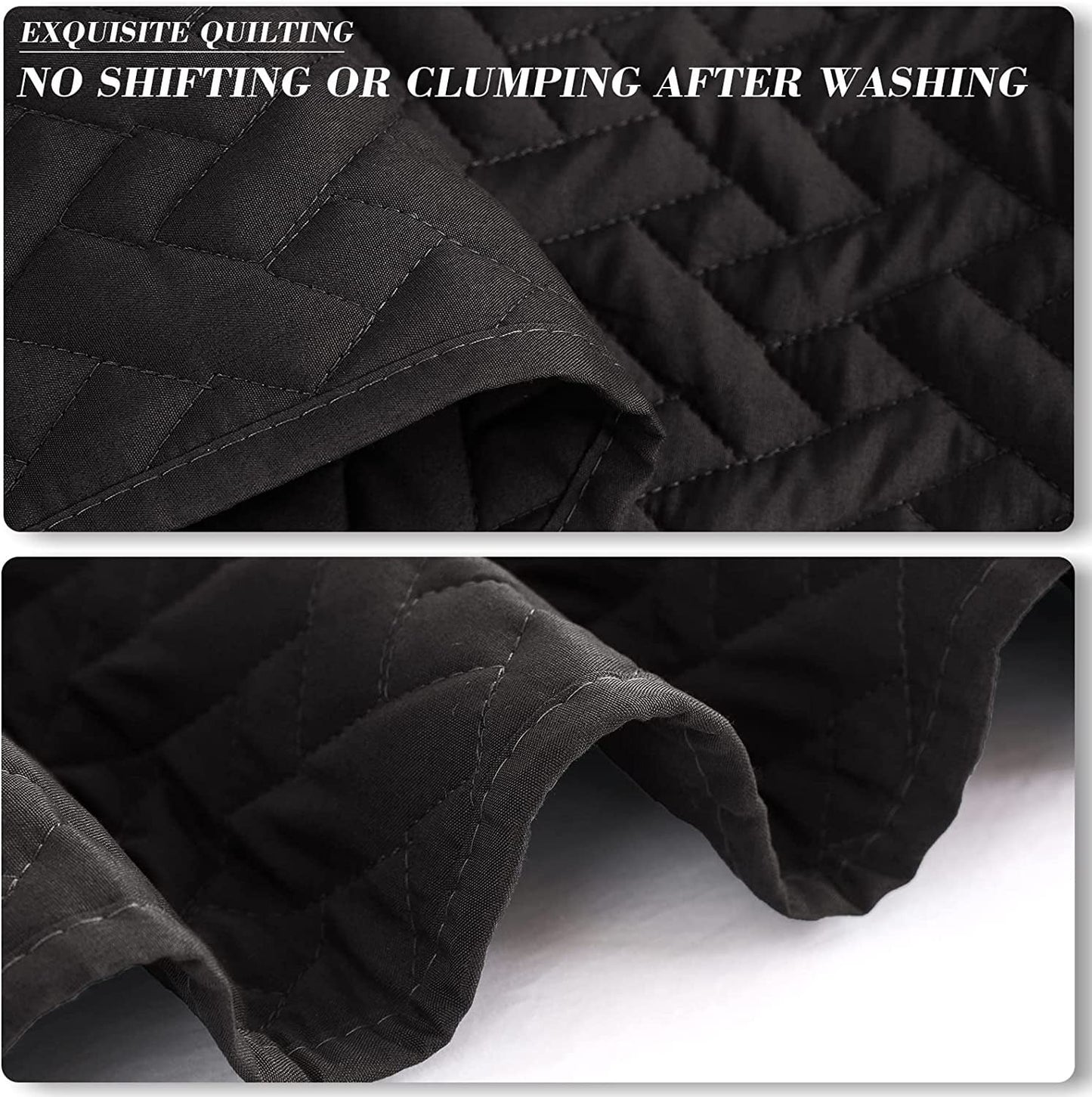 Exclusivo Mezcla 3-Piece King Size Quilt Set with Pillow Shams, Basket Quilted Bedspread/Coverlet/Bed Cover(96x104 inches, Black)-Soft, Lightweight and Reversible