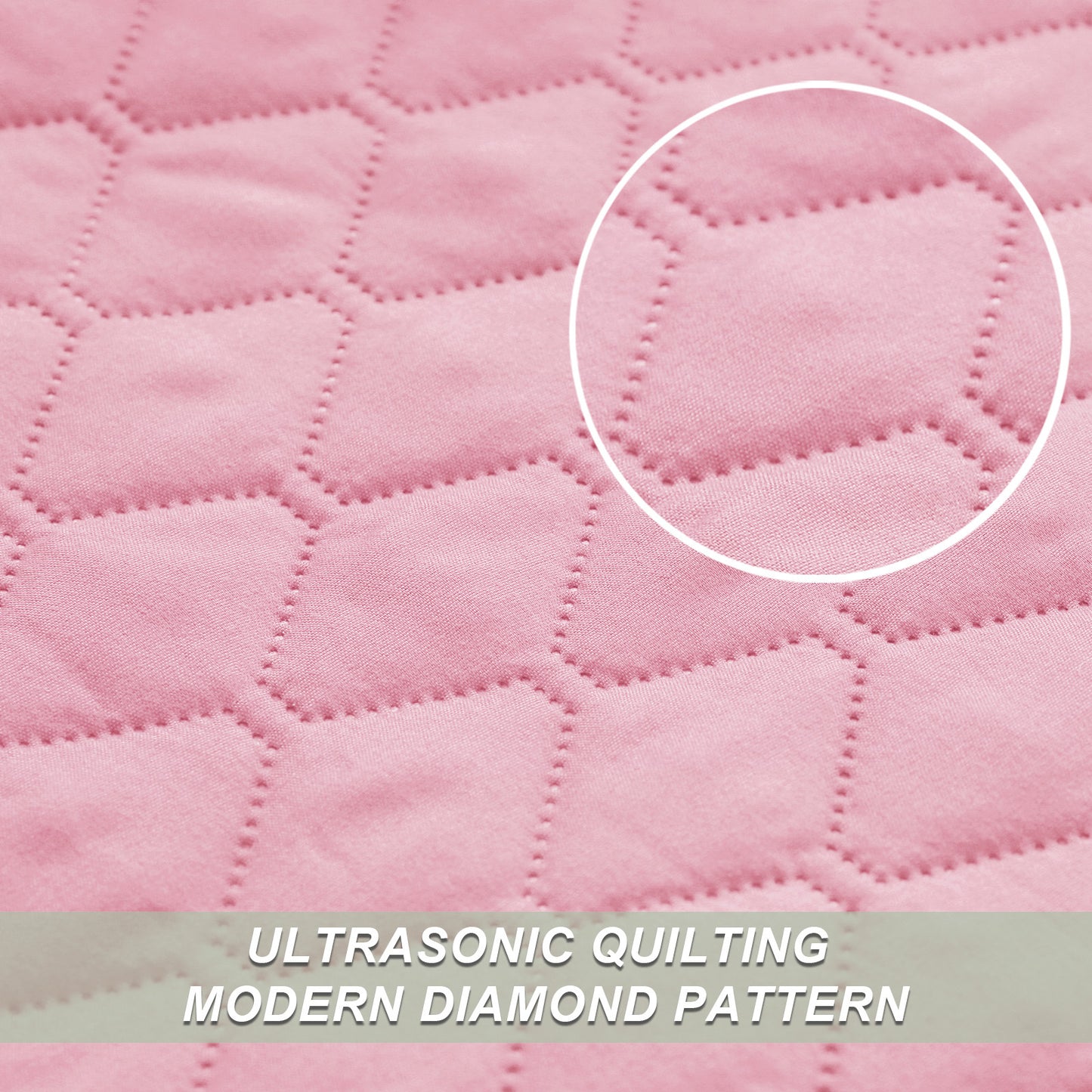 Exclusivo Mezcla Ultrasonic Reversible Twin Quilt Bedding Set with Pillow Sham, Lightweight Quilts Twin Size, Soft Bedspreads Bed Coverlets for All Seasons - (Bright Pink, 68"x88")