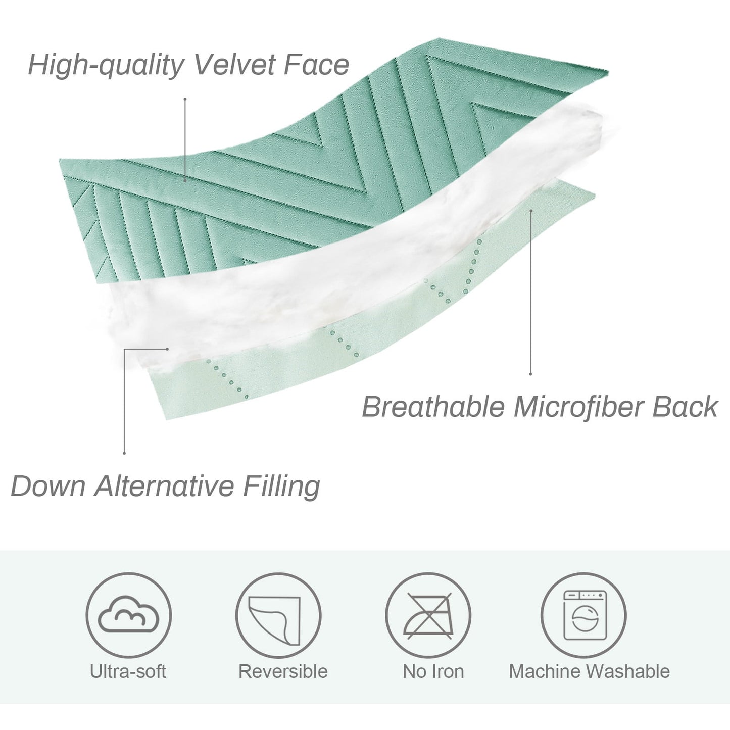Exclusivo Mezcla Super Plush Velvet Quilt Twin Size with Pillow Sham, Luxury Soft Reversible 2 Piece Bedspreads Coverlet Comforter set for all seasons, Lightweight and Warm, Aqua Green