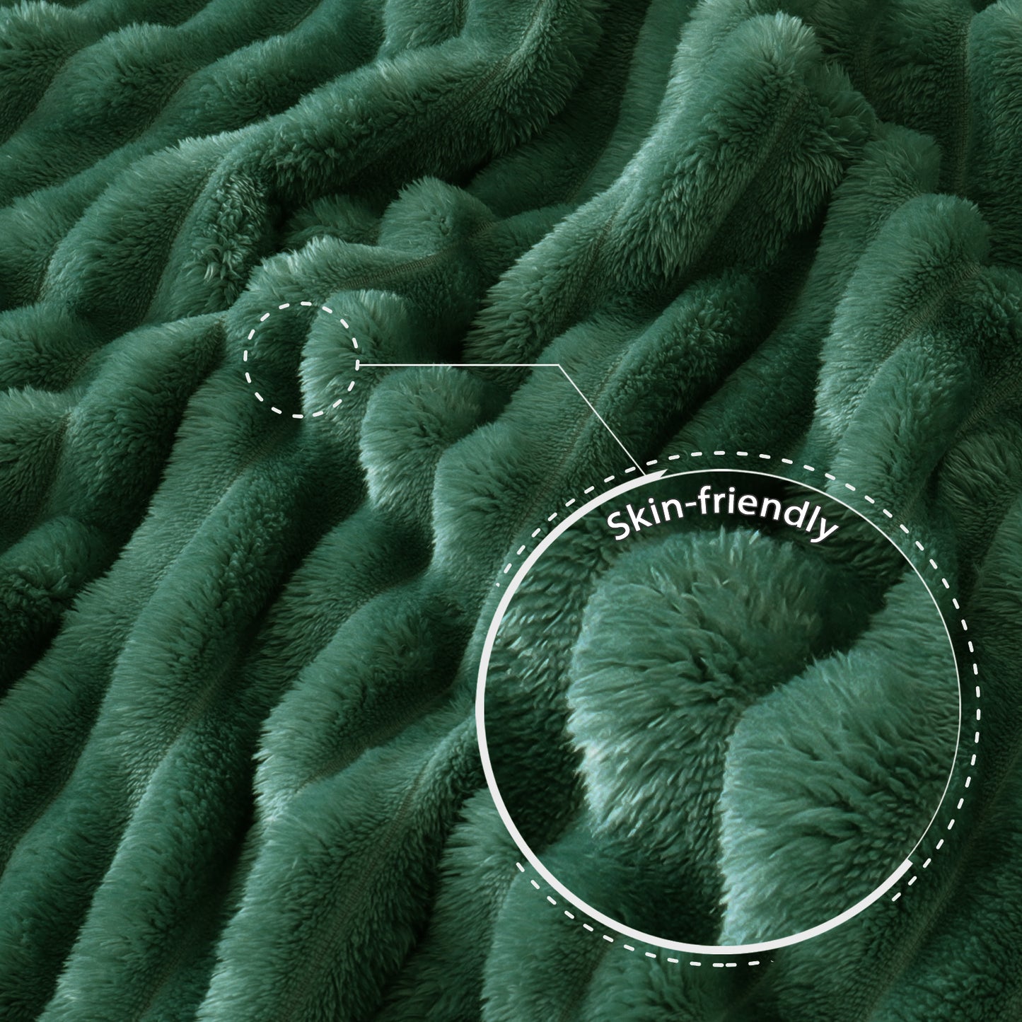 Exclusivo Mezcla Fleece Throw Blanket for Couch, Super Soft 3D Striped Jacquard Bed Blanket, Lightweight Fuzzy Cozy Blankets for All Seasons, 50x60 Inches, Forest Green Blanket