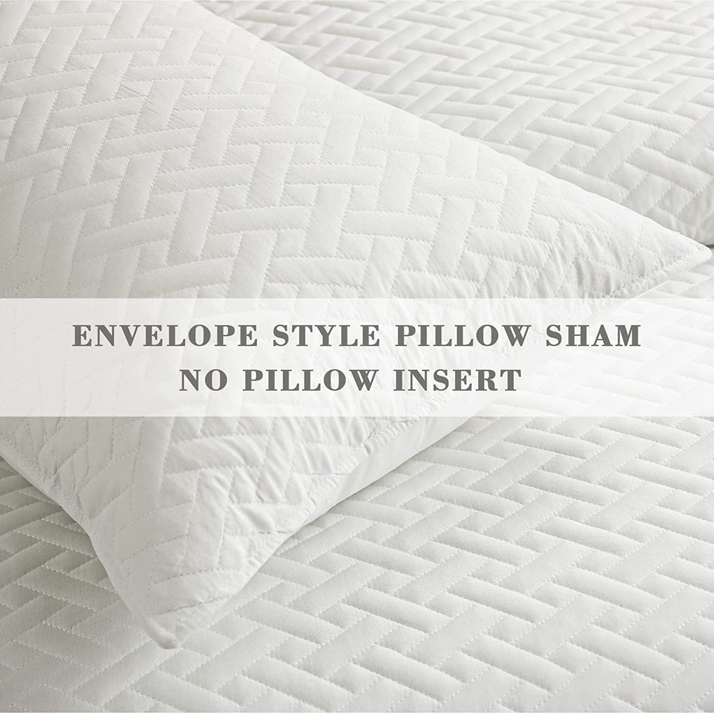 Exclusivo Mezcla 3-Piece King Size Quilt Set with Pillow Shams, Basket Quilted Bedspread/Coverlet/Bed Cover(96x104 inches, White)-Soft, Lightweight and Reversible
