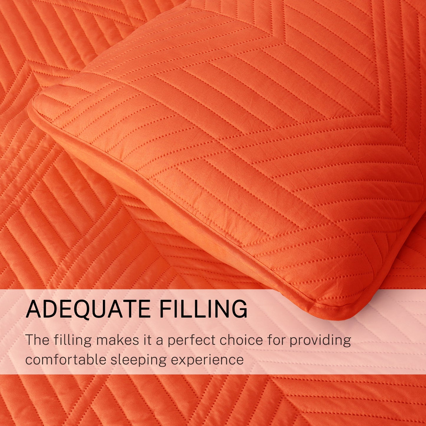 Exclusivo Mezcla Ultrasonic Full Queen Quilt Bedding Set, Lightweight Burnt Orange Bedspreads Soft Modern Geometric Coverlet Set for All Seasons (1 Quilt and 2 Pillow Shams)