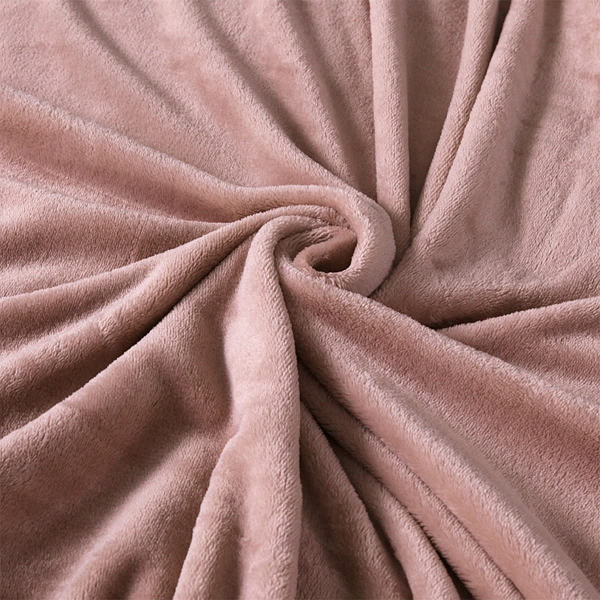 Exclusivo Mezcla Twin Size Velvet Flannel Fleece Plush Queen Size Bed Blanket as Bedspread/ Coverlet/ Bed Cover (90" x 66", Pink) - Soft, Lightweight, Warm and Cozy