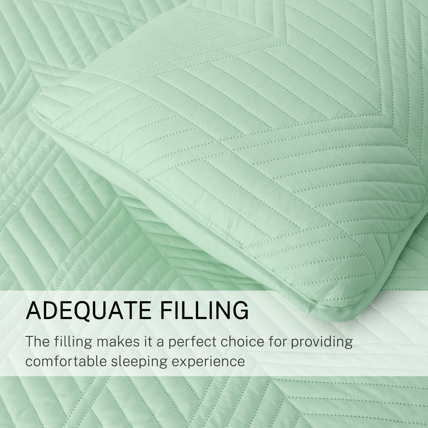 Exclusivo Mezcla Ultrasonic Full Queen Quilt Bedding Set, Lightweight Sage Green Bedspreads Soft Modern Geometric Coverlet Set for All Seasons (1 Quilt and 2 Pillow Shams)