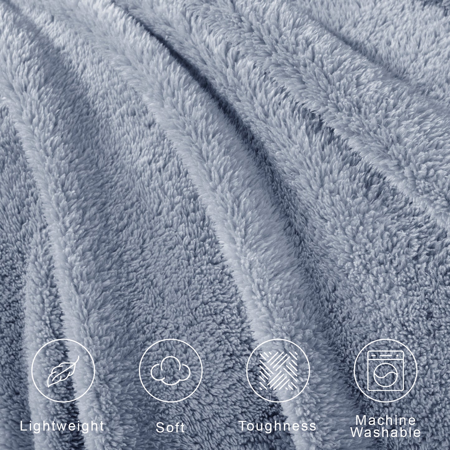 Exclusivo Mezcla Soft Fleece Throw Blanket for Couch, Super Soft Velvet Plush Bed Blanket, Fuzzy Cozy Blankets for All Seasons, 50x60 Inches, Stone Blue Blanket