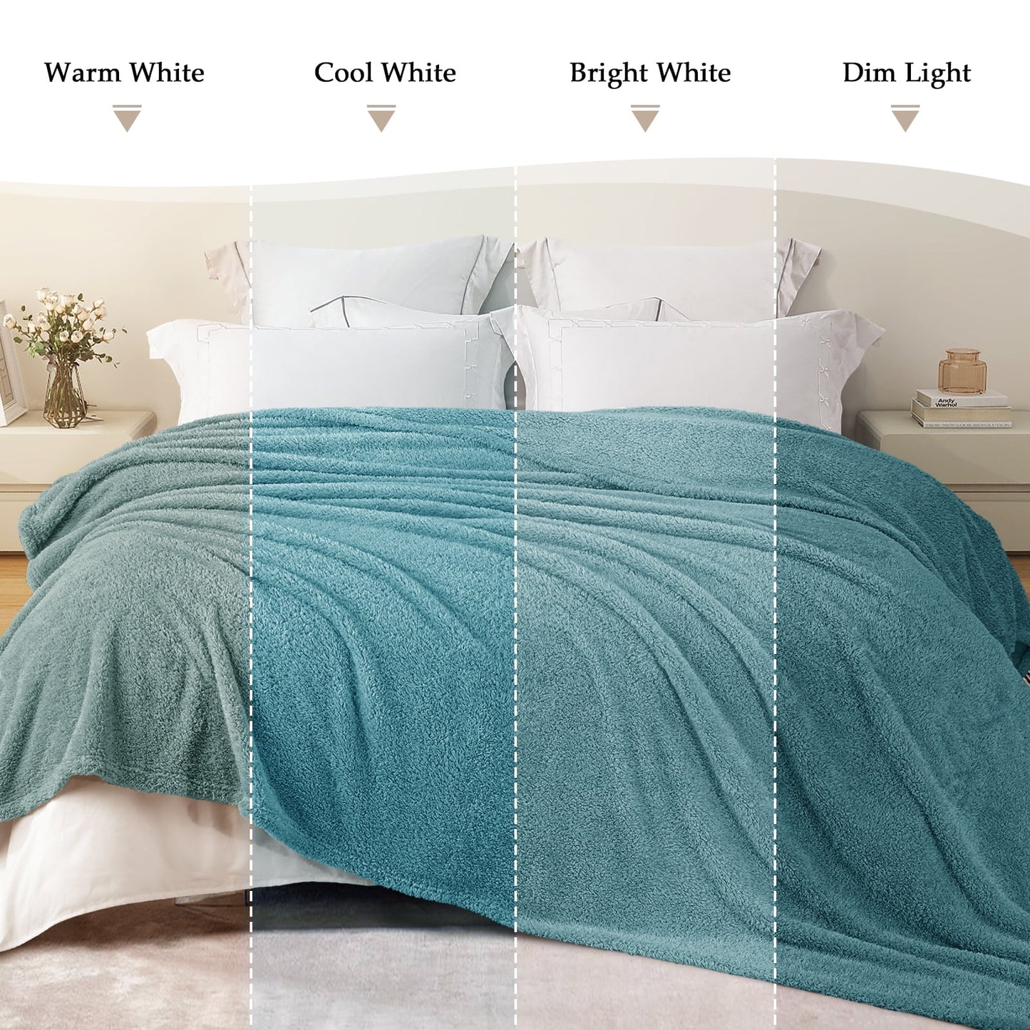 Exclusivo Mezcla Fuzzy Fleece Throw Blanket for Couch Sofa, Lightweight Fluffy Solid Velvet Blanket, Suitable for All Seasons, 50x60 Inches, Slate Blue