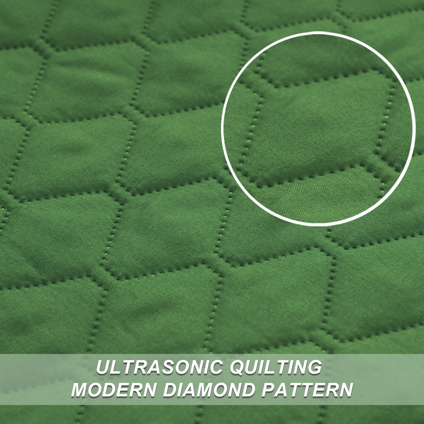 Exclusivo Mezcla Ultrasonic Reversible 2 Piece Twin Size Quilt Set with Pillow Sham, Lightweight Bed Cover Soft Bedspreads Coverlet set - (Green, 68"x88")