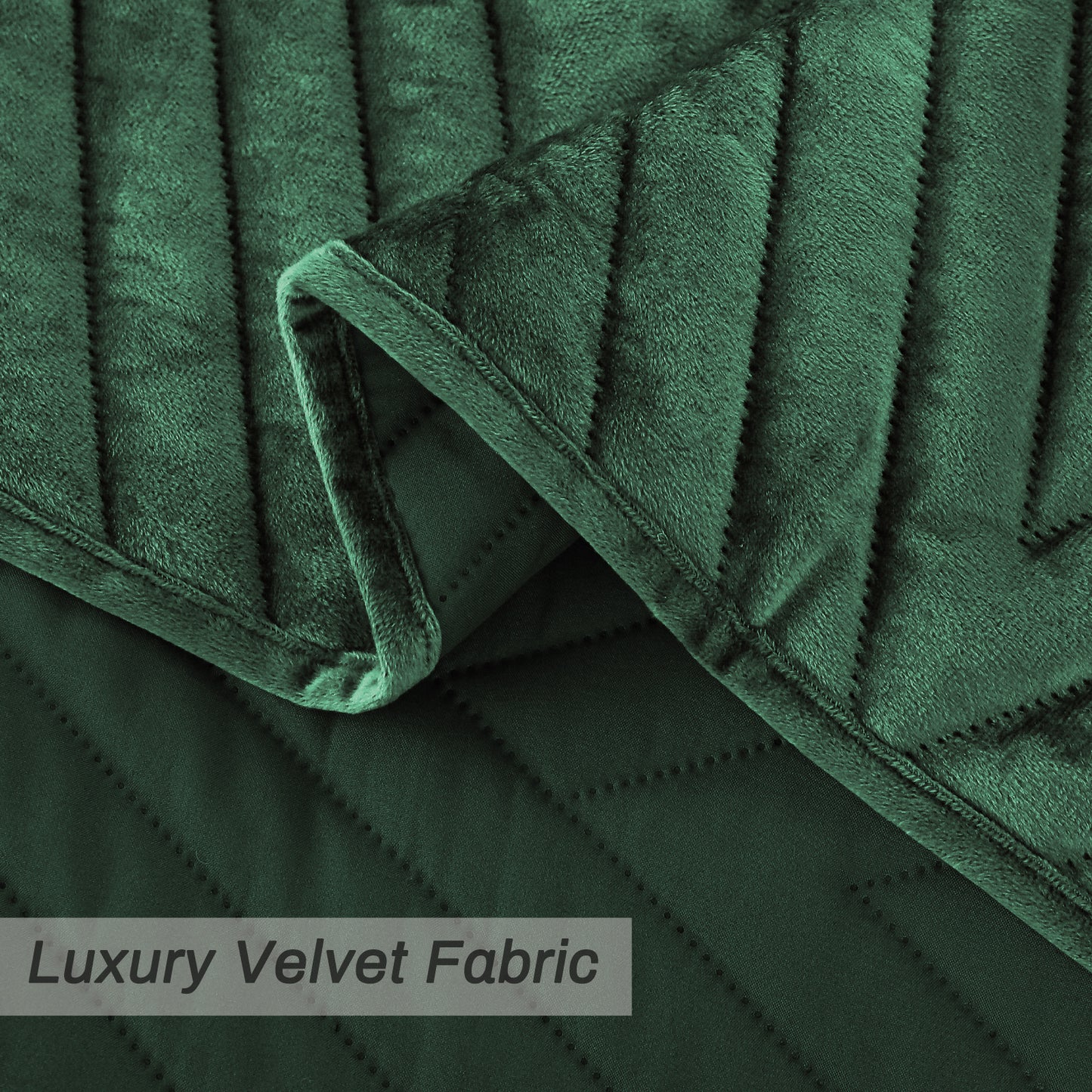 Exclusivo Mezcla Super Plush Velvet Quilts Queen Size with Pillow Shams, Luxury Soft Reversible 3 Piece Bedspreads Coverlet Comforter Set for All Seasons, Lightweight and Warm, Emerald Green