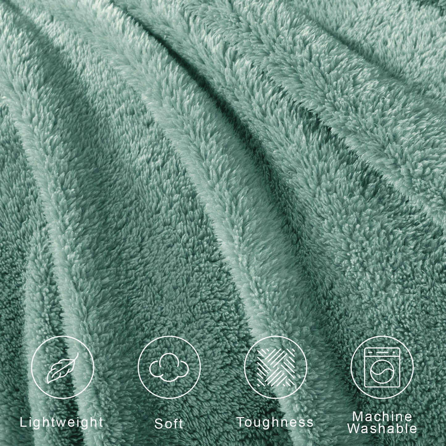 Exclusivo Mezcla Soft Fleece Throw Blanket for Couch, Super Soft Velvet Plush Bed Blanket, Fuzzy Cozy Blankets for All Seasons, 50x60 Inches, Celadon Blanket