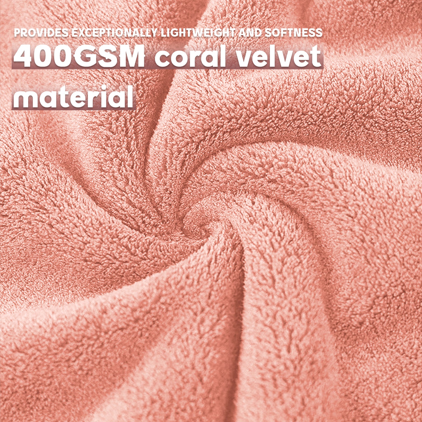 Exclusivo Mezcla 4-Piece Ultra Soft Bath Towel Set, Large Highly Absorbent Microfiber Coral Velvet Towel, Quick Drying for Body, Bathroom, Gym, Spa, 2 Bath Towels, 2 Hand Towels, Pink
