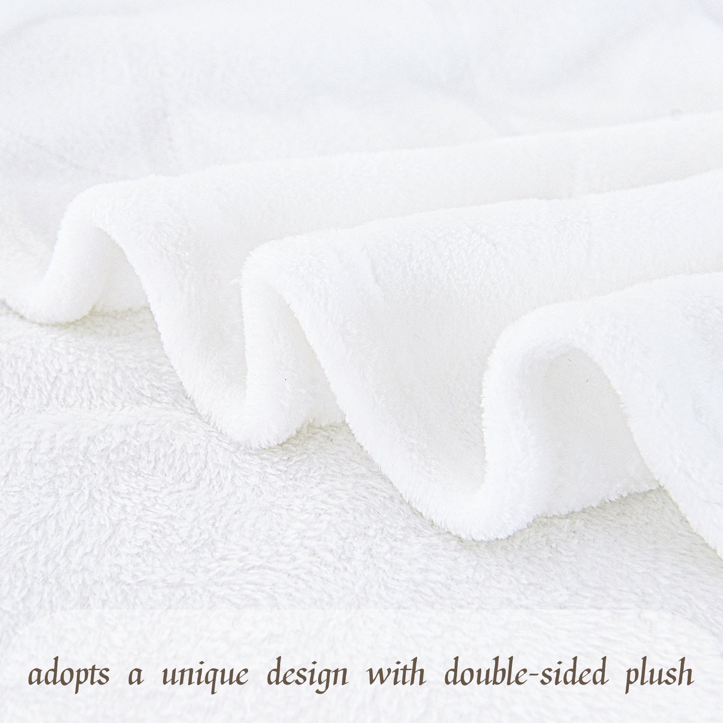 Exclusivo Mezcla Queen Size Flannel Fleece Blanket, 90x90 Inches Soft Diamond Geometry Pattern Velvet Plush Blanket for Bed, Cozy, Warm, Lightweight and Decorative White Blanket