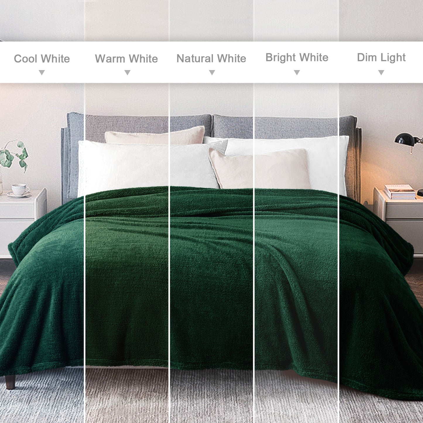 Exclusivo Mezcla Twin Size Flannel Fleece Blanket, Super Soft Velvet Plush Bed Blanket, Fuzzy Cozy Blankets for All Seasons, 60x80 Inches, Forest Green Blanket