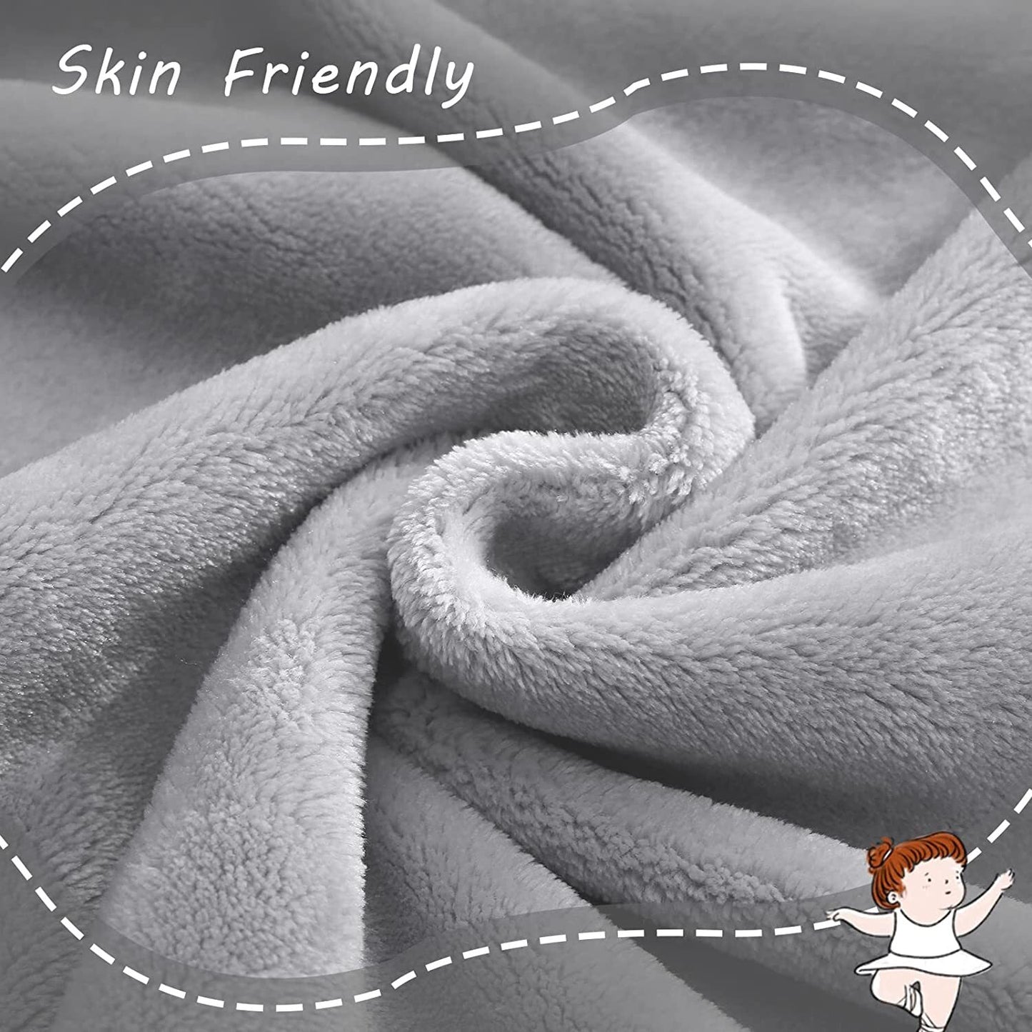 Exclusivo Mezcla Soft Lightweight Fleece Baby Blanket Throw Blanket for Boys, Girls, Toddler and Kids Nap Blankets for Crib Bedding, Nursery, and Security (40x50 inches, Light Grey)
