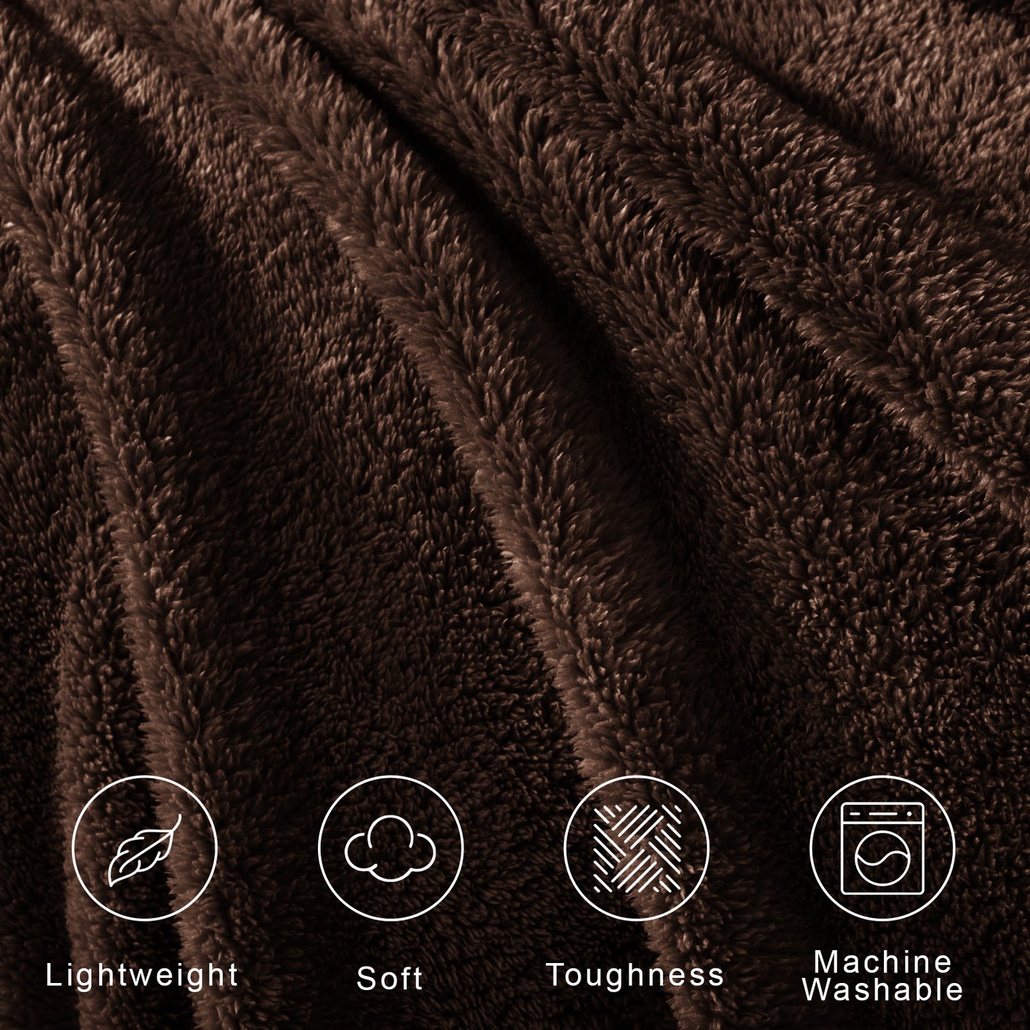 Exclusivo Mezcla Soft Fleece Throw Blanket for Couch, Super Soft Velvet Plush Bed Blanket, Fuzzy Cozy Blankets for All Seasons, 50x60 Inches, Coffee Blanket