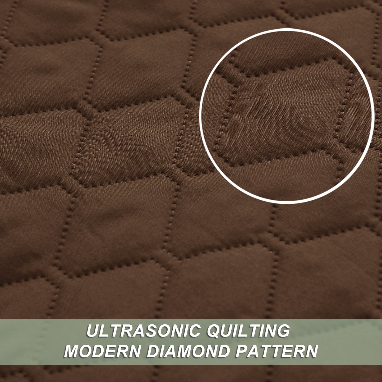 Exclusivo Mezcla Ultrasonic Reversible Full Queen Quilt Bedding Set with Pillow Shams, Lightweight Quilts Queen Size, Soft Bedspreads Bed Coverlets for All Seasons - (Chocolate Brown, 90"x96")