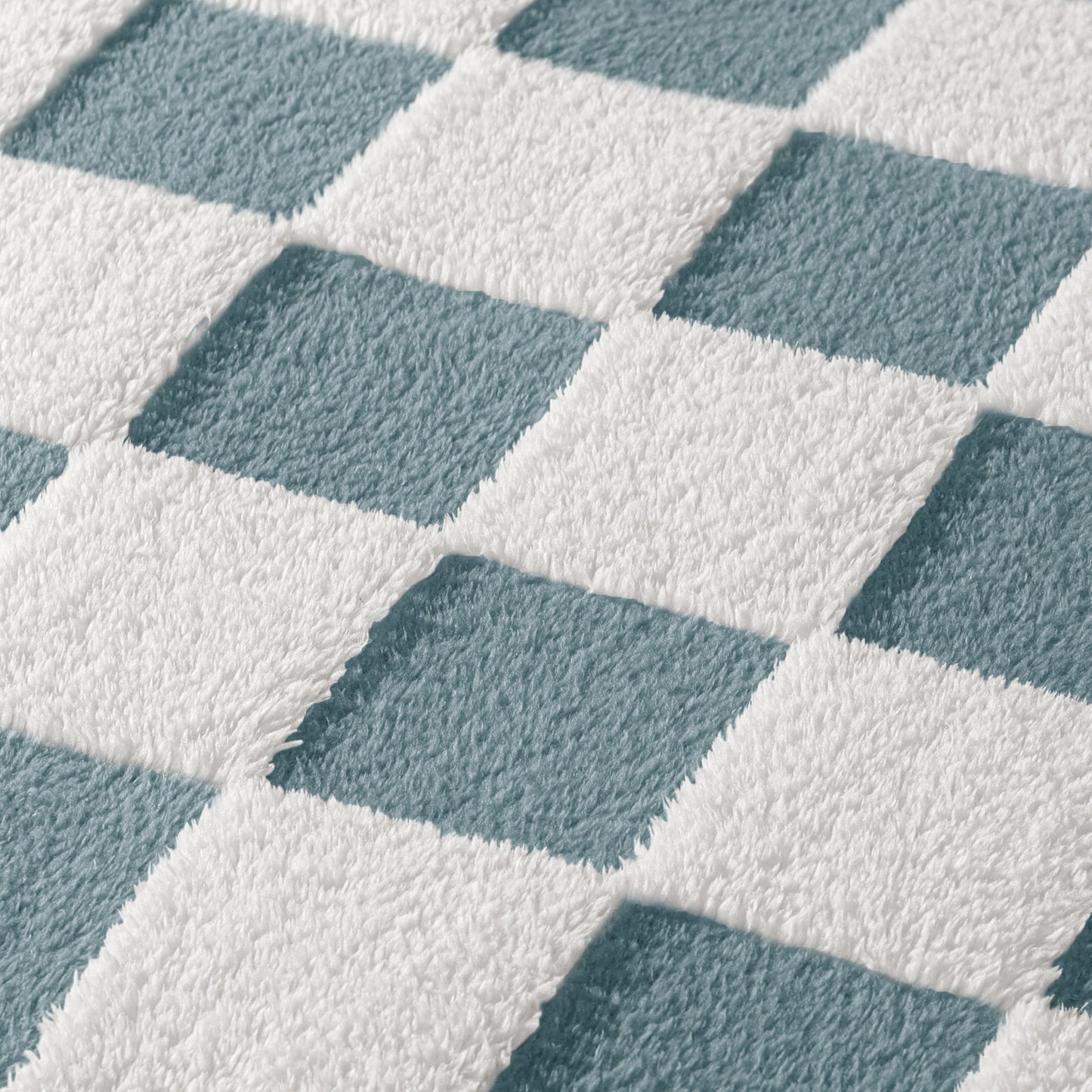 Exclusivo Mezcla Checkered Throw Blanket, Super Soft and Warm Fluffy Fleece Blanket for Couch, Sofa, Bed, Cute Plaid Pattern, Slate Blue, 50" x 60"