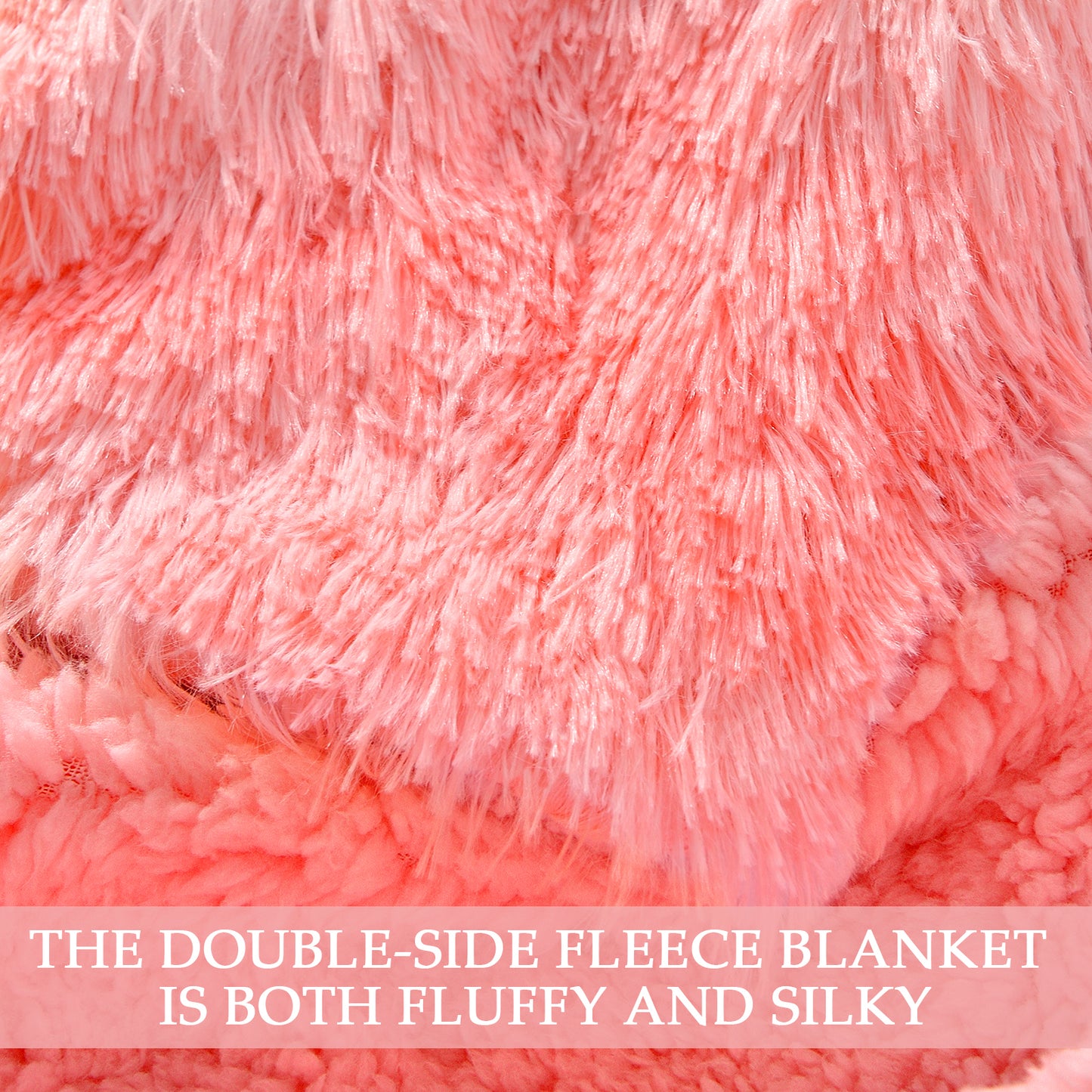 Exclusivo Mezcla Super Soft Fuzzy Faux Fur Throw Blanket, Fluffy Plush Cozy Reversible Shaggy Sherpa Fleece Blankets and Warm Throws for Couch Sofa Bed, 50x60 inches, Pink