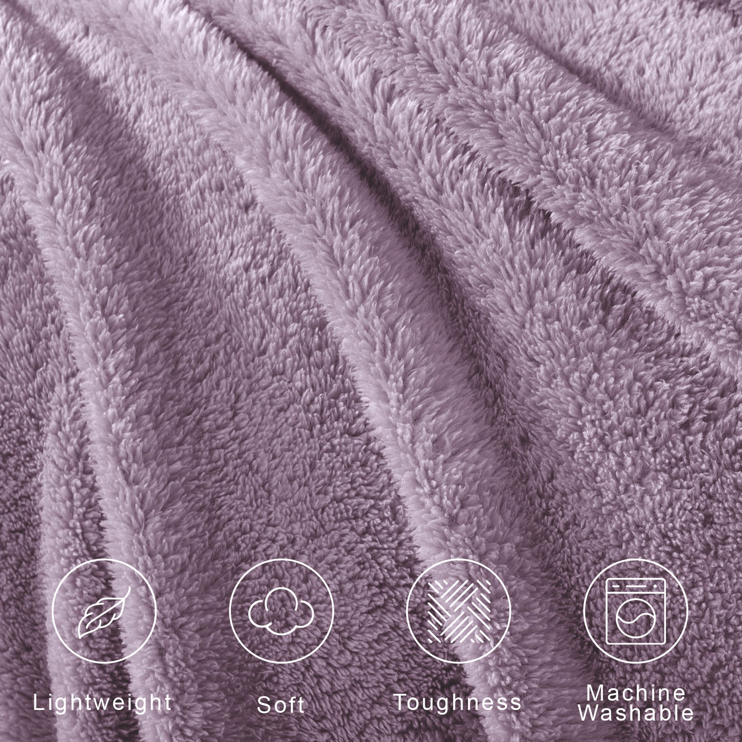 Exclusivo Mezcla Soft Fleece Throw Blanket for Couch, Super Soft Velvet Plush Bed Blanket, Fuzzy Cozy Blankets for All Seasons, 50x60 Inches, Grayish Purple Blanket
