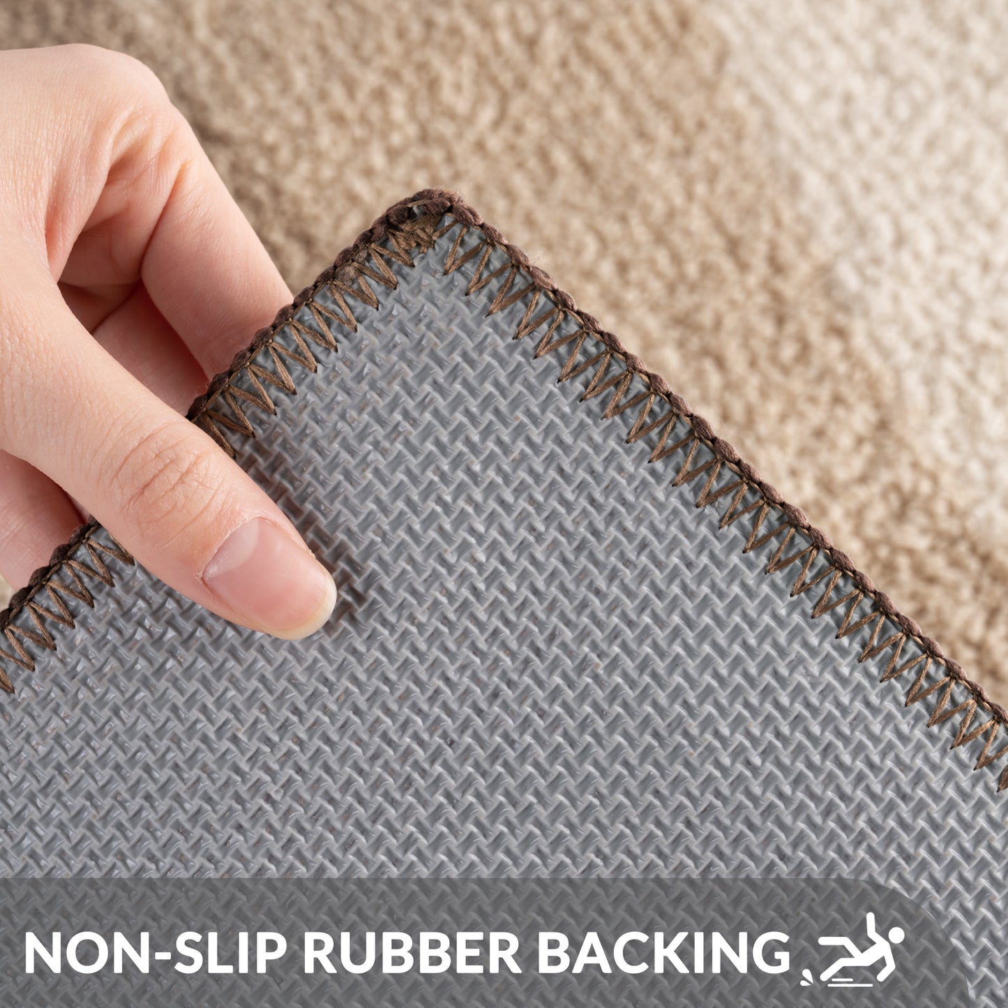 Exclusivo Mezcla Bathroom Rugs Mat 24x36, Extra Soft Non Slip Absorbent Water Microfiber Bath Rugs, Machine Washable Quick Dry Bath Mats for Bathroom Floor, Shower, Home Decor, Waved Camel