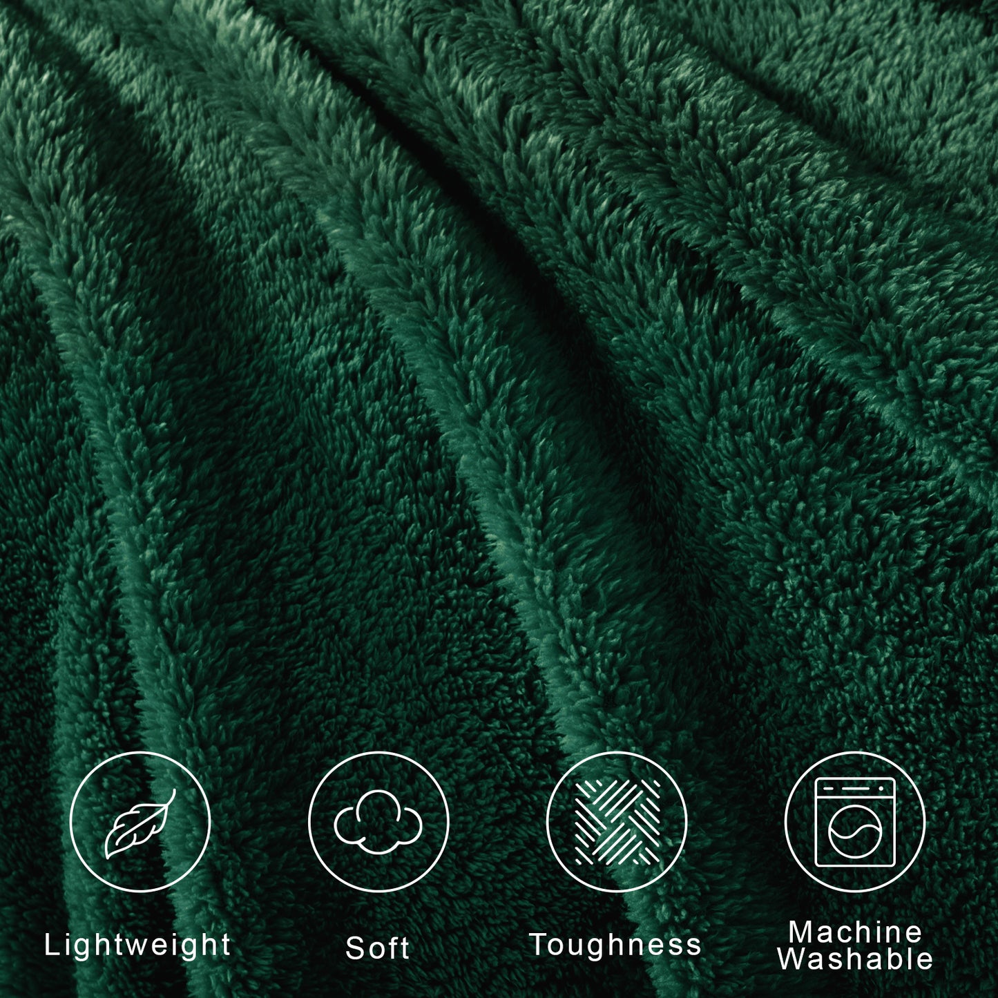 Exclusivo Mezcla Soft Fleece Throw Blanket for Couch, Super Soft Velvet Plush Bed Blanket, Fuzzy Cozy Blankets for All Seasons, 50x60 Inches, Forest Green Blanket