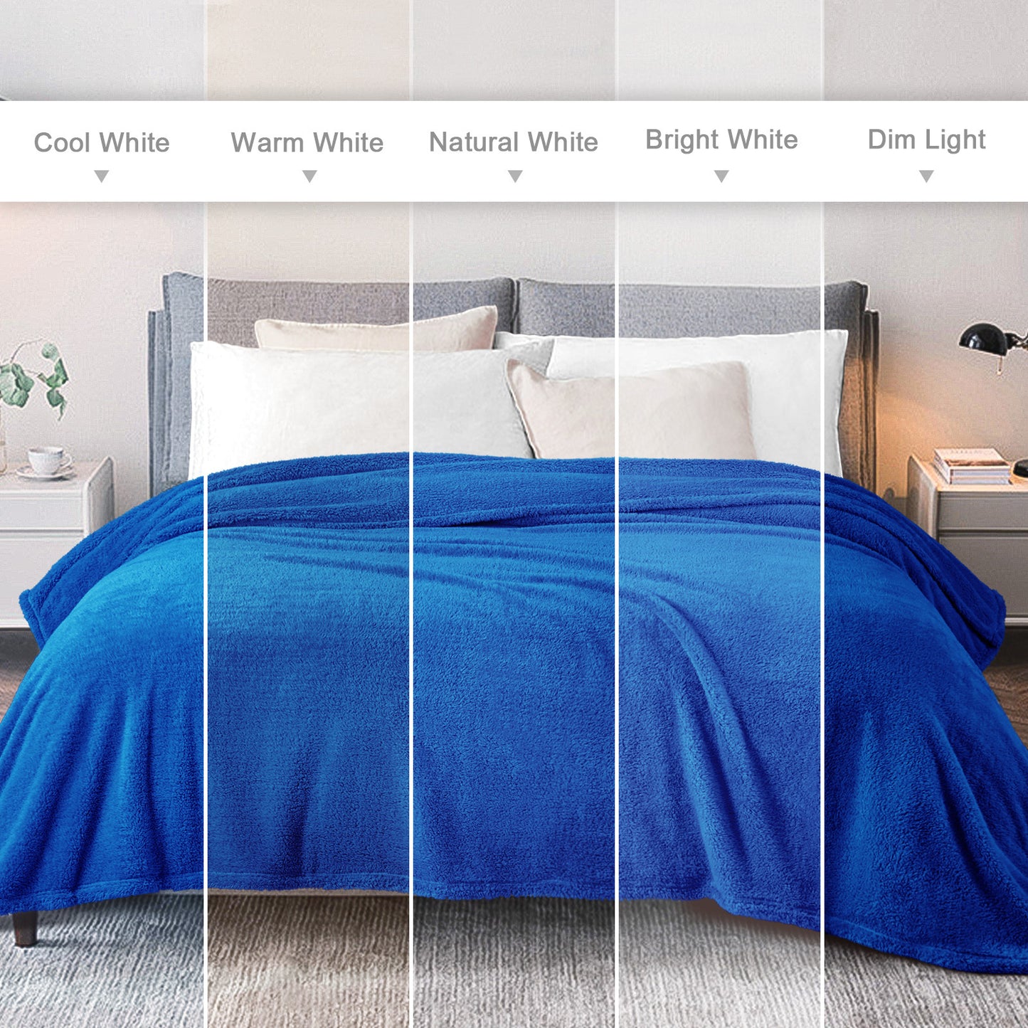 Exclusivo Mezcla Twin Size Flannel Fleece Blanket, Super Soft Velvet Plush Bed Blanket, Fuzzy Cozy Blankets for All Seasons, 60x80 Inches, Cobalt Blue Blanket