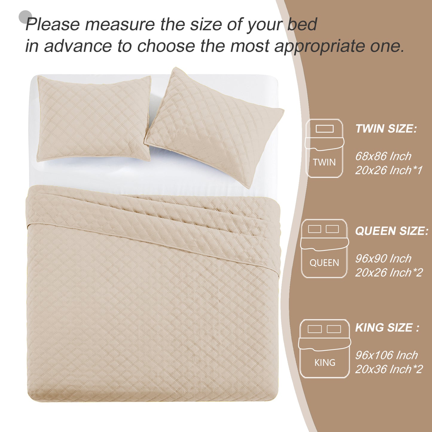 Exclusivo Mezcla 3-Piece Deep Purple Queen Size Quilt Set, Box Pattern Ultrasonic Lightweight and Soft Quilts/Bedspreads/Coverlets/Bedding Set (1 Quilt, 2 Pillow Shams) for All Seasons