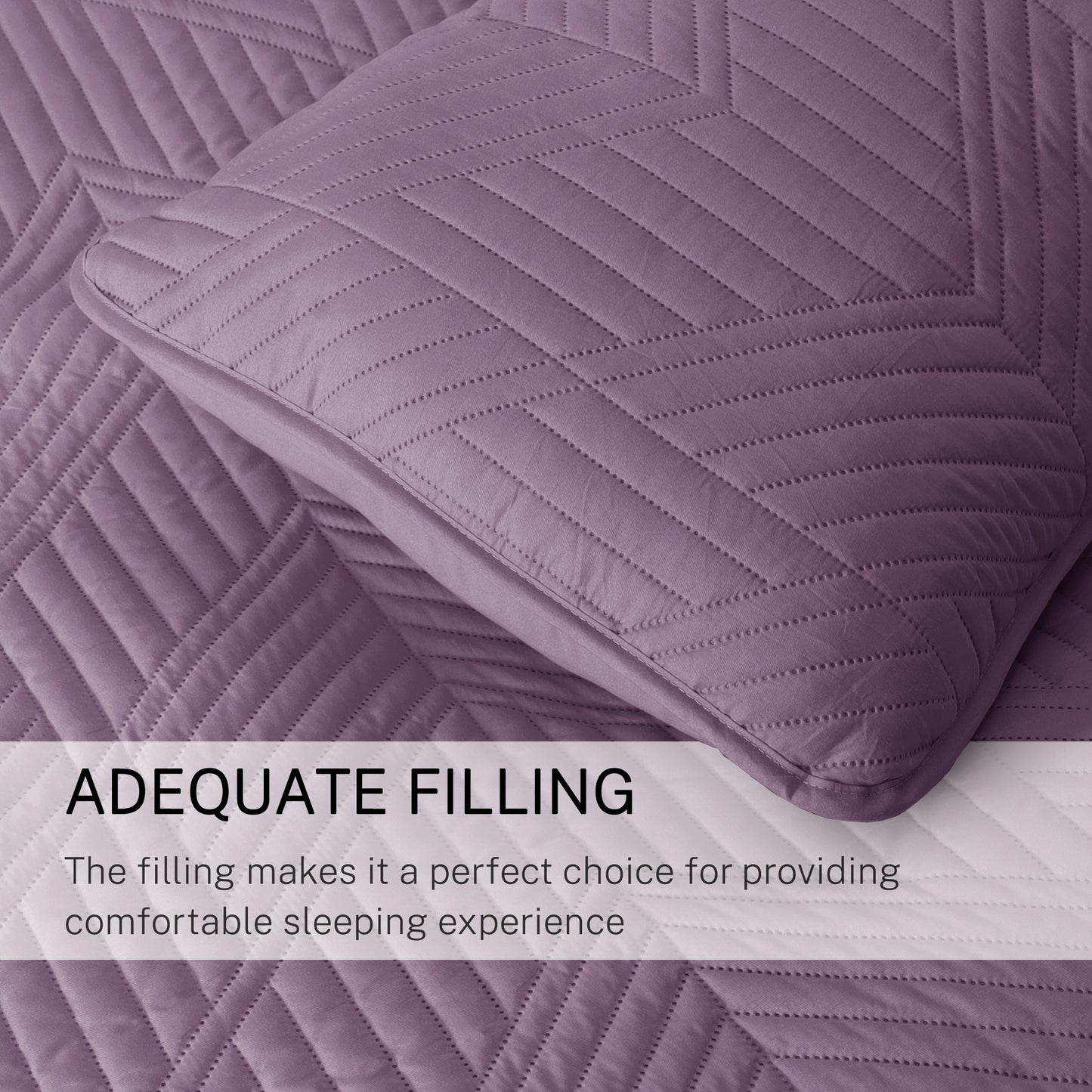 Exclusivo Mezcla Ultrasonic King Quilt Bedding Set, Lightweight Dusty Lavender Bedspreads Soft Modern Geometric Coverlet Set for All Seasons (1 Quilt and 2 Pillow Shams)