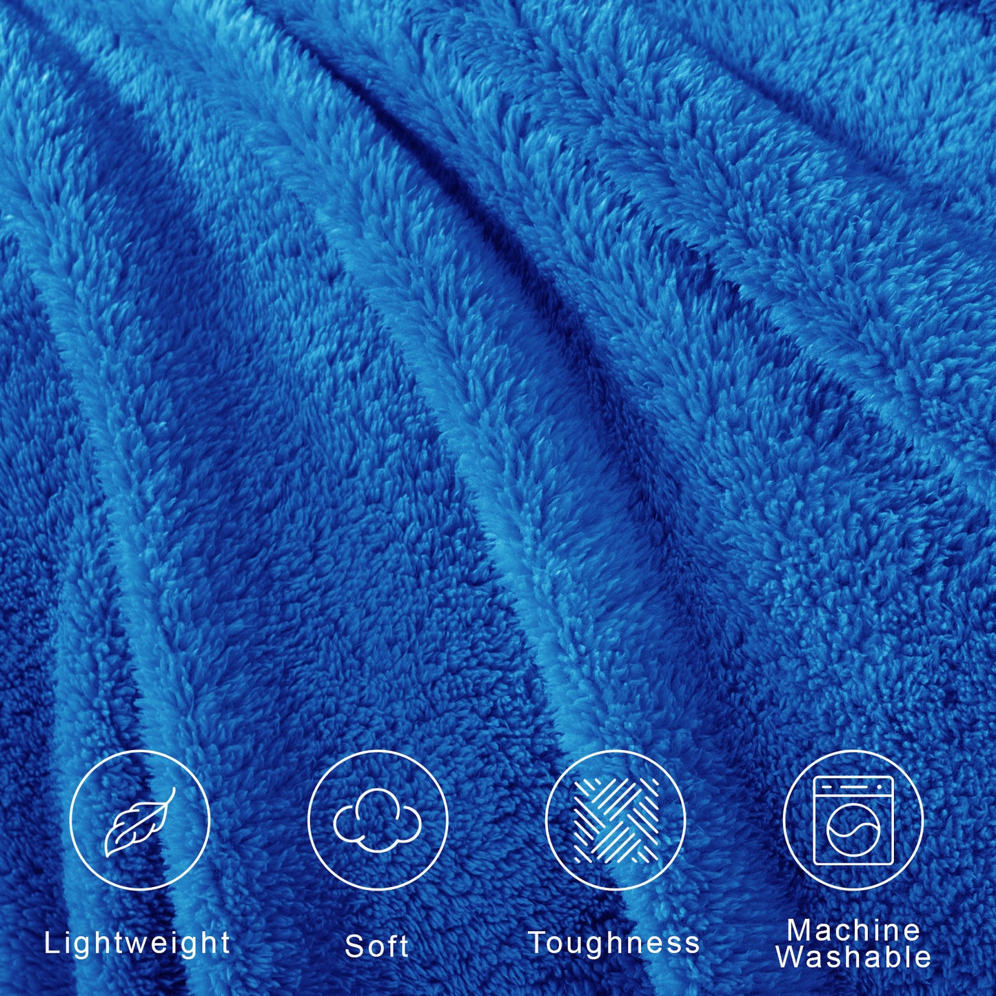 Exclusivo Mezcla Soft Fleece Throw Blanket for Couch, Super Soft Velvet Plush Bed Blanket, Fuzzy Cozy Blankets for All Seasons, 50x60 Inches, Cobalt Blue Blanket