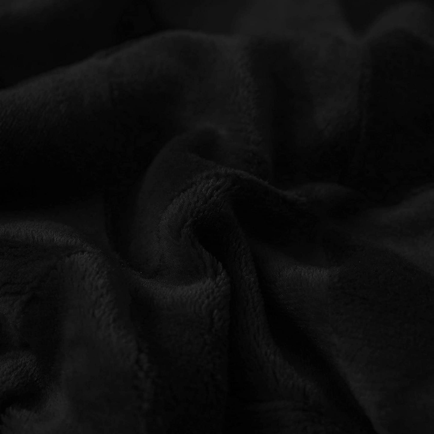 Exclusivo Mezcla 50" x 70" Large Throw Blanket, Reversible Brushed Flannel Fleece& Plush Sherpa Blanket(Black)- Decorative, Lightweight, Soft and Warm