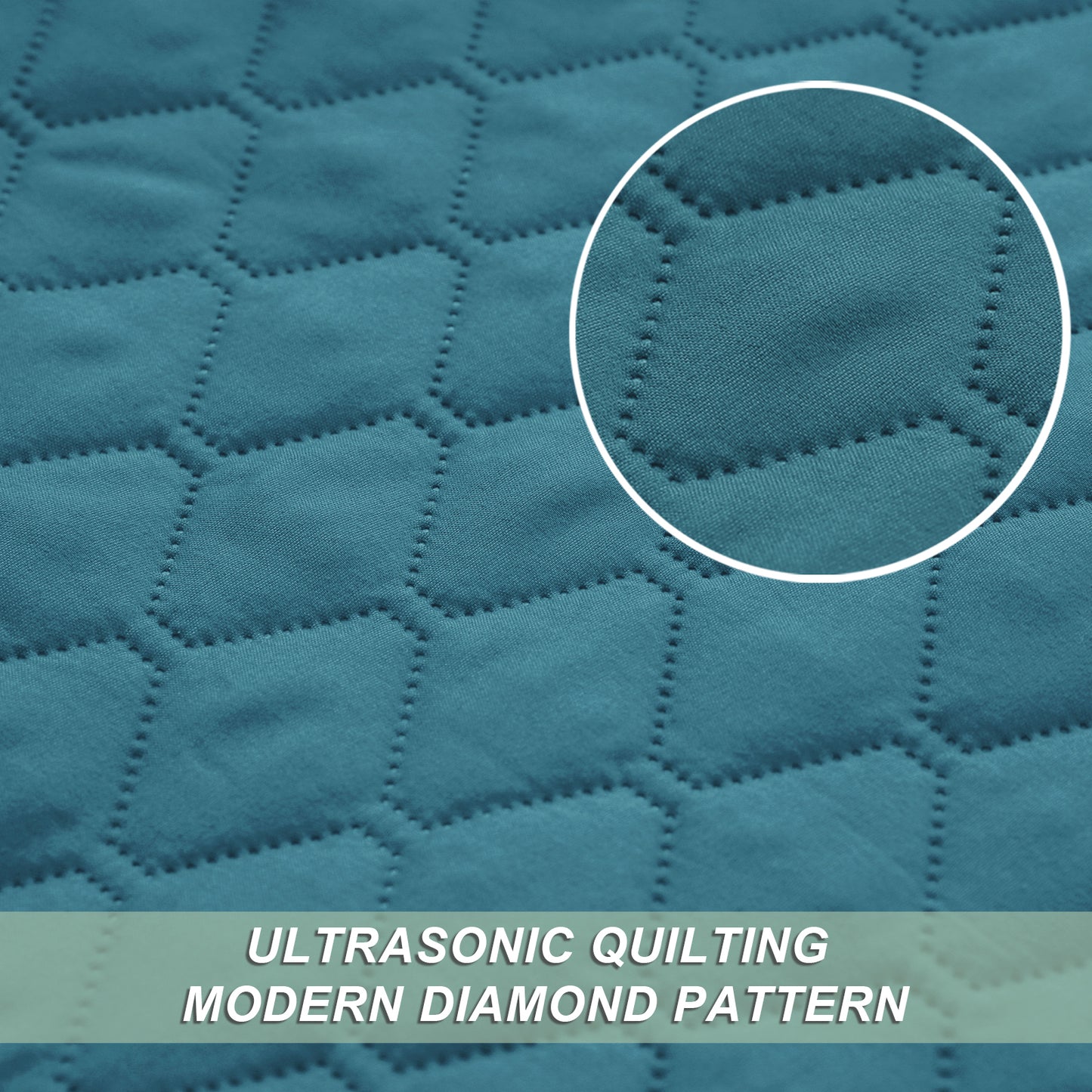 Exclusivo Mezcla California King Quilt Bedding Set with Pillow Shams, Lightweight Quilts Cal Oversized King Size, Soft Bedspreads Bed Coverlets for All Seasons - (Dusty Teal, 112"x104")