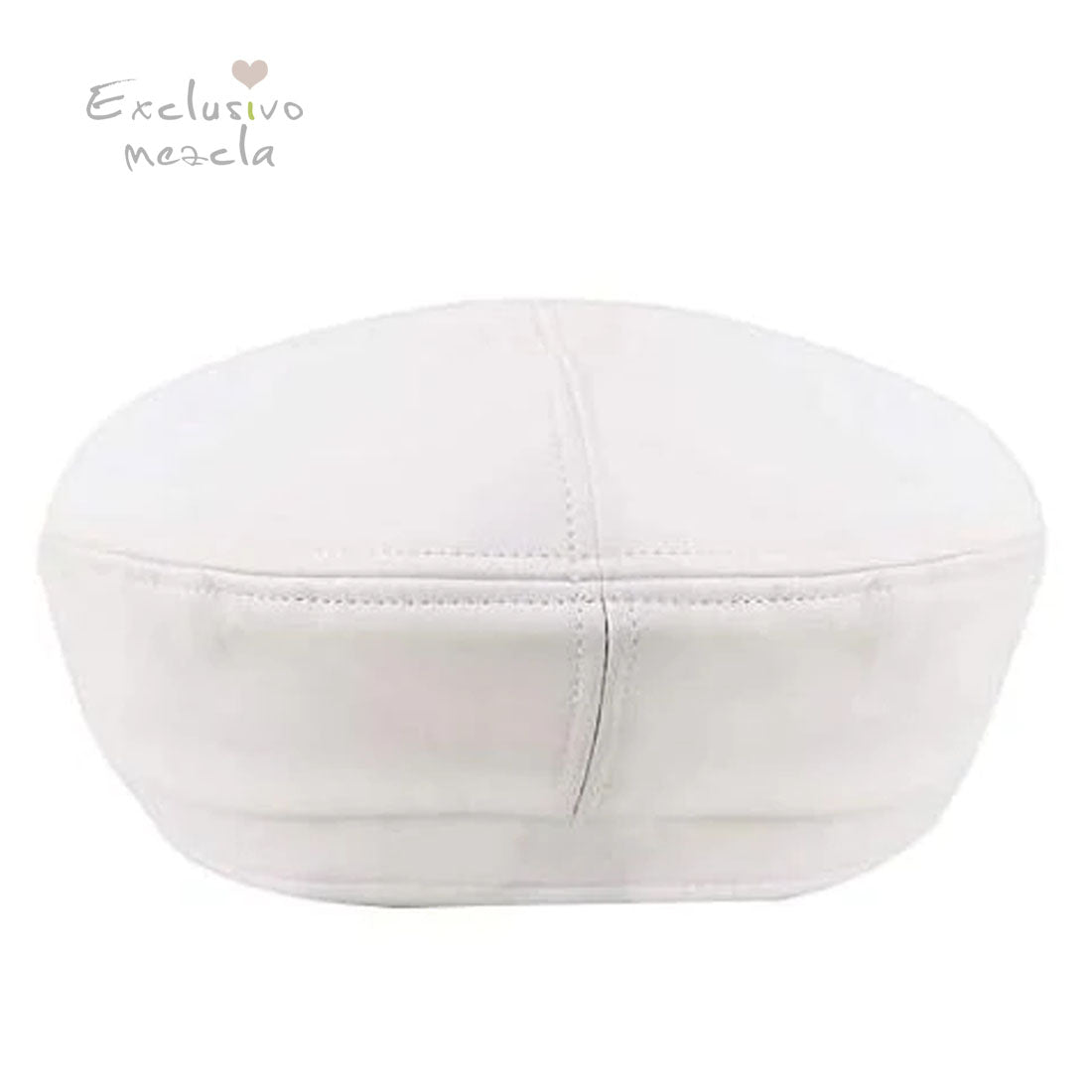 Exclusivo Mezcla Faux Leather Solid Military Beret Hat for Women Girls Retro Style British Beanie Hat Cap