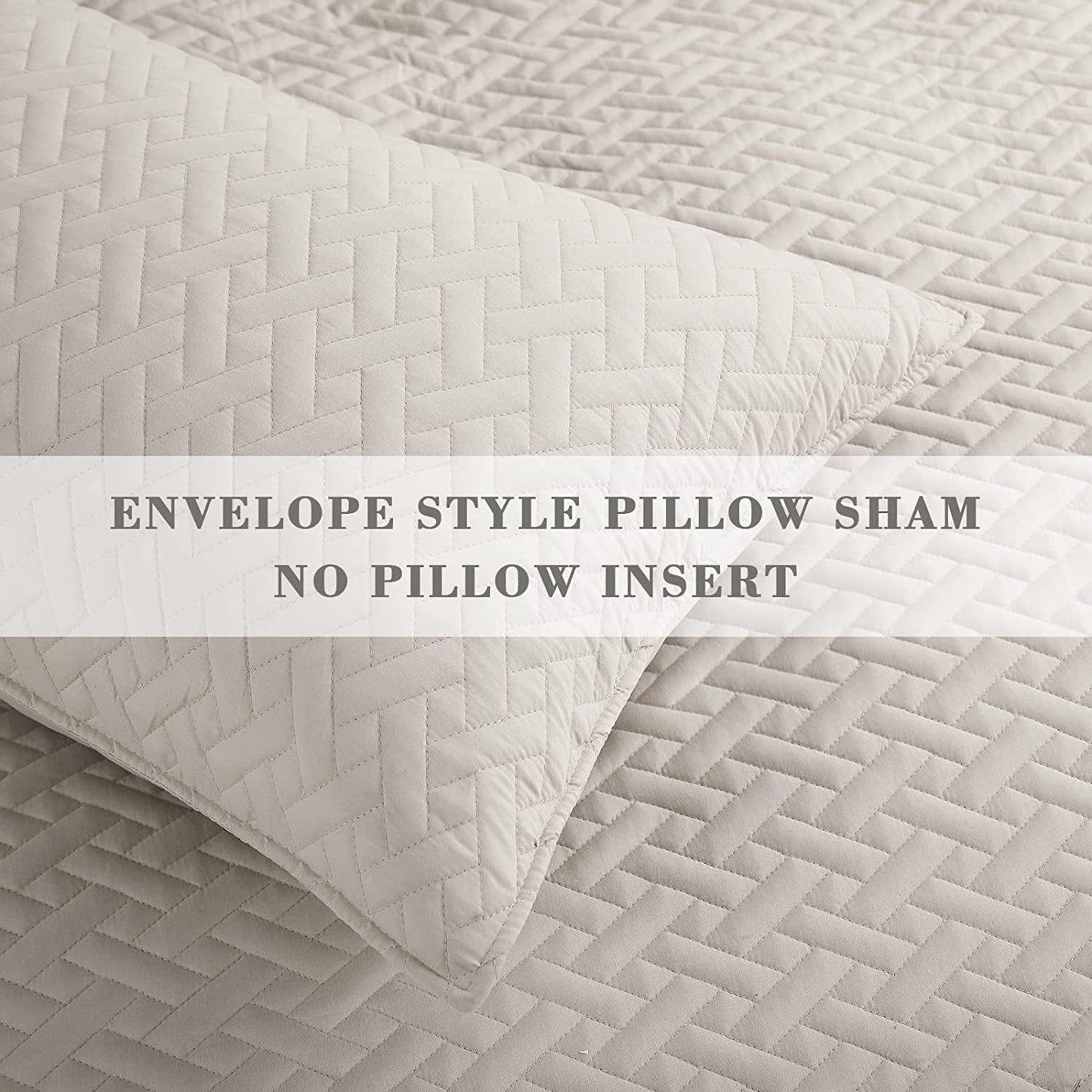 Exclusivo Mezcla 2-Piece Twin Size Quilt Set with Pillow sham, Basket Quilted Bedspread/Coverlet/Bed Cover(68x88 Inches, Bone) -Soft, Lightweight and Reversible
