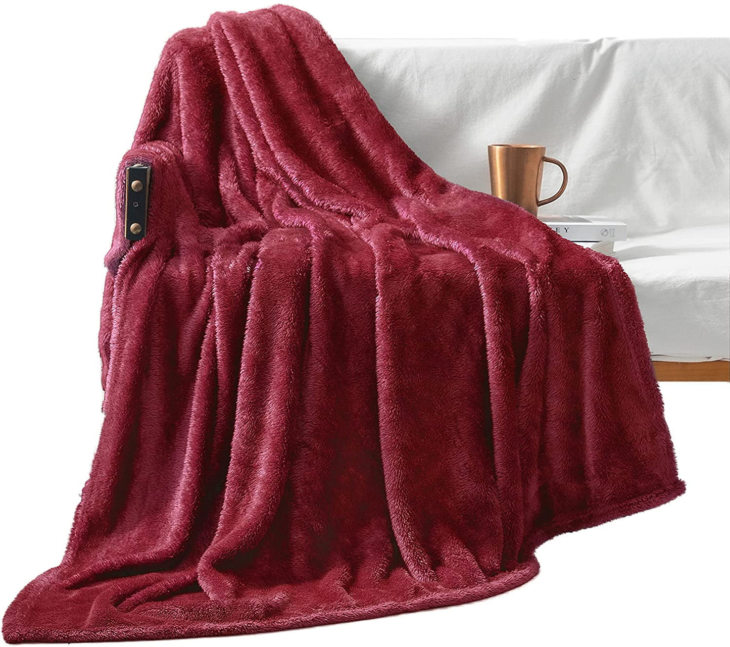 Exclusivo Mezcla Plush Fuzzy Large Fleece Throw Blanket ( 50" x 70")- Soft, Warm& Lightweight