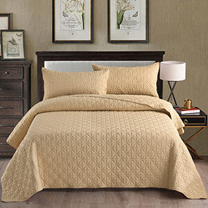 Exclusivo Mezcla 3-Piece King/Queen/Full/Twin Size Quilt Set with Pillow Shams, Grid Quilted Bedspread/Coverlet/Bed Cover -Soft, Lightweight and Reversible
