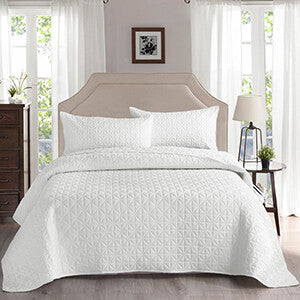 Exclusivo Mezcla 3-Piece King/Queen/Full/Twin Size Quilt Set with Pillow Shams, Grid Quilted Bedspread/Coverlet/Bed Cover -Soft, Lightweight and Reversible