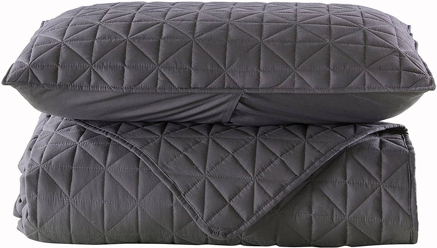 Exclusivo Mezcla 3-Piece King/Queen/Full/Twin Size Quilt Set with Pillow Shams, Grid Quilted Bedspread/Coverlet/Bed Cover -Soft, Lightweight and Reversible