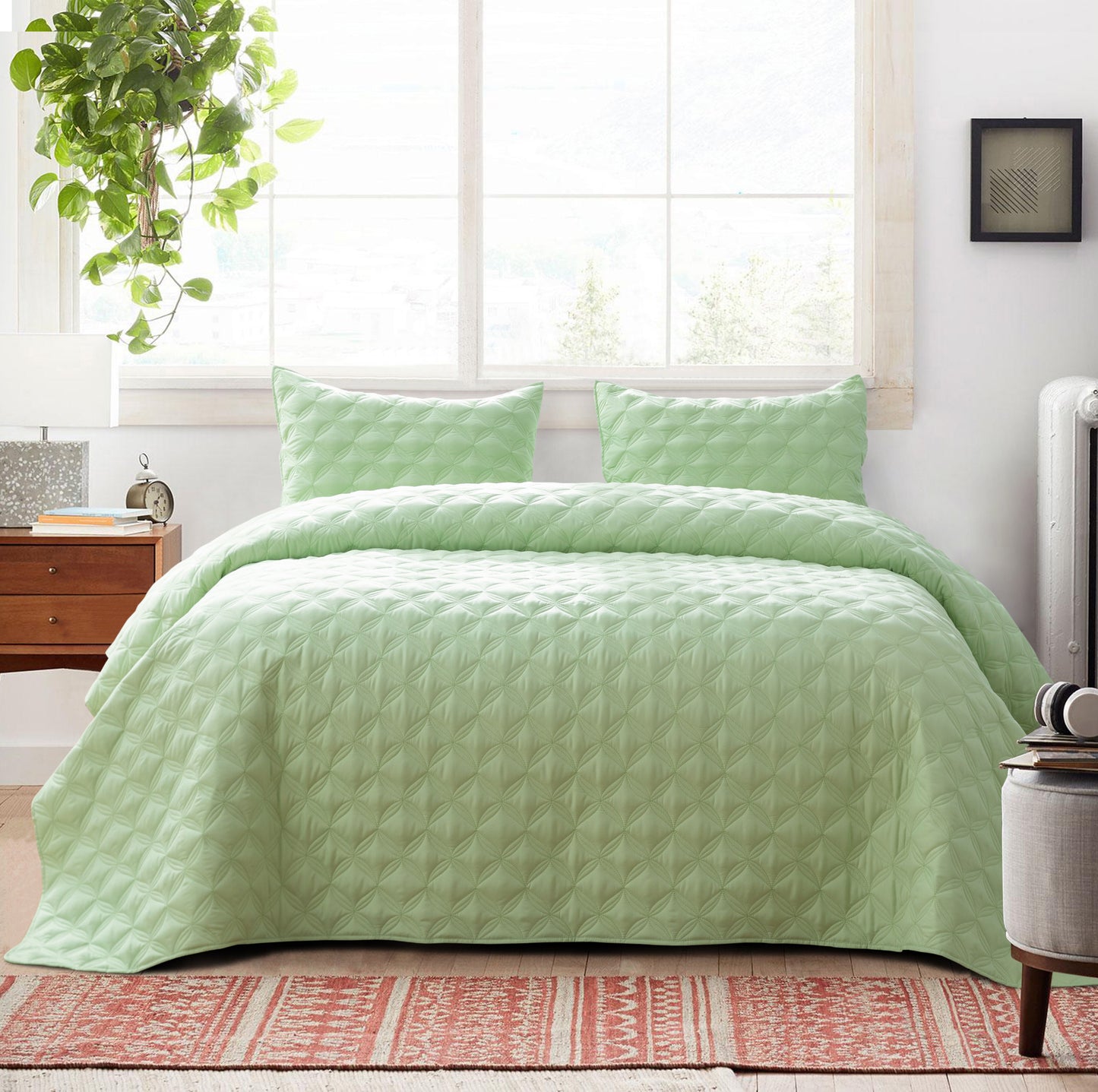 Exclusivo Mezcla 3-Piece King/Queen/Full/Twin Size Quilt Set with Pillow Shams, Ellispe Quilted Bedspread/Coverlet/Bed Cover -Soft, Lightweight and Reversible