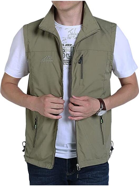 Exclusivo Mezcla Men's Golf Lightweight Photo Vest Fishing Travel Safari Vest