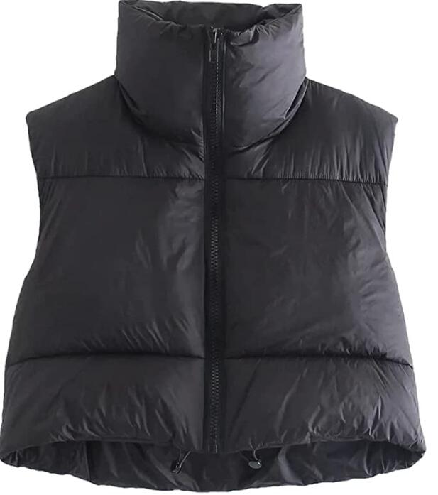 Exclusivo Mezcla Women's Winter Crop Vest Lightweight Sleeveless Warm Outerwear Puffer Vest Padded Gilet