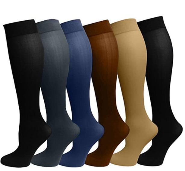 Exclusivo Mezcla 6 Pairs Pack Women Stretchy Spandex Trouser Socks Opaque Knee High