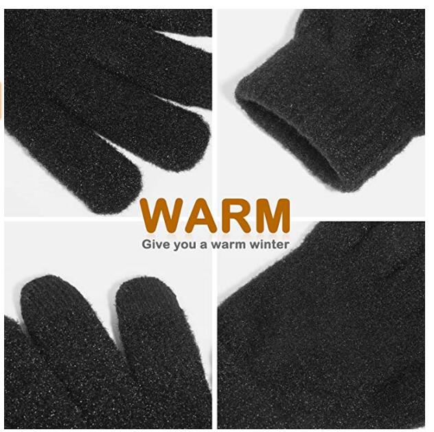 Exclusivo Mezcla Winter Touchscreen Gloves Knit Warm Thick Thermal Soft Comfortable Wool Lining Elastic Cuff Texting for Women Men