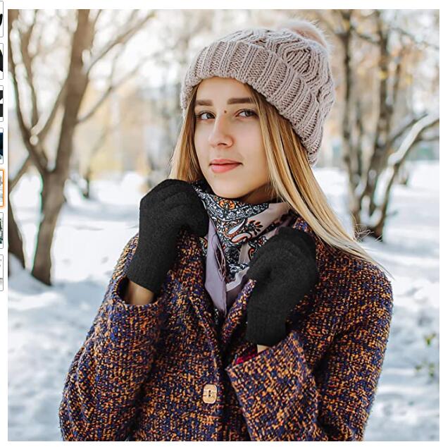 Exclusivo Mezcla Winter Touchscreen Gloves Knit Warm Thick Thermal Soft Comfortable Wool Lining Elastic Cuff Texting for Women Men