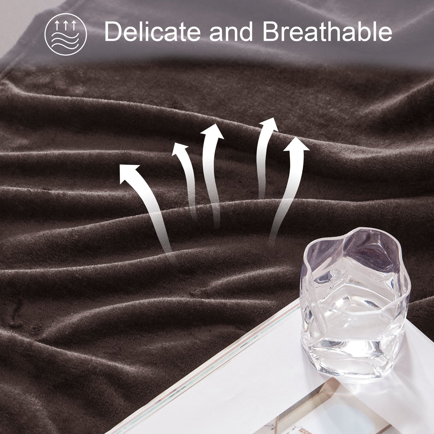 Exclusivo Mezcla King Size Flannel Fleece Velvet Plush Bed Blanket as Bedspread, Coverlet, Bed Cover (90x104 inches, Coffee) Soft, Lightweight, Warm and Cozy