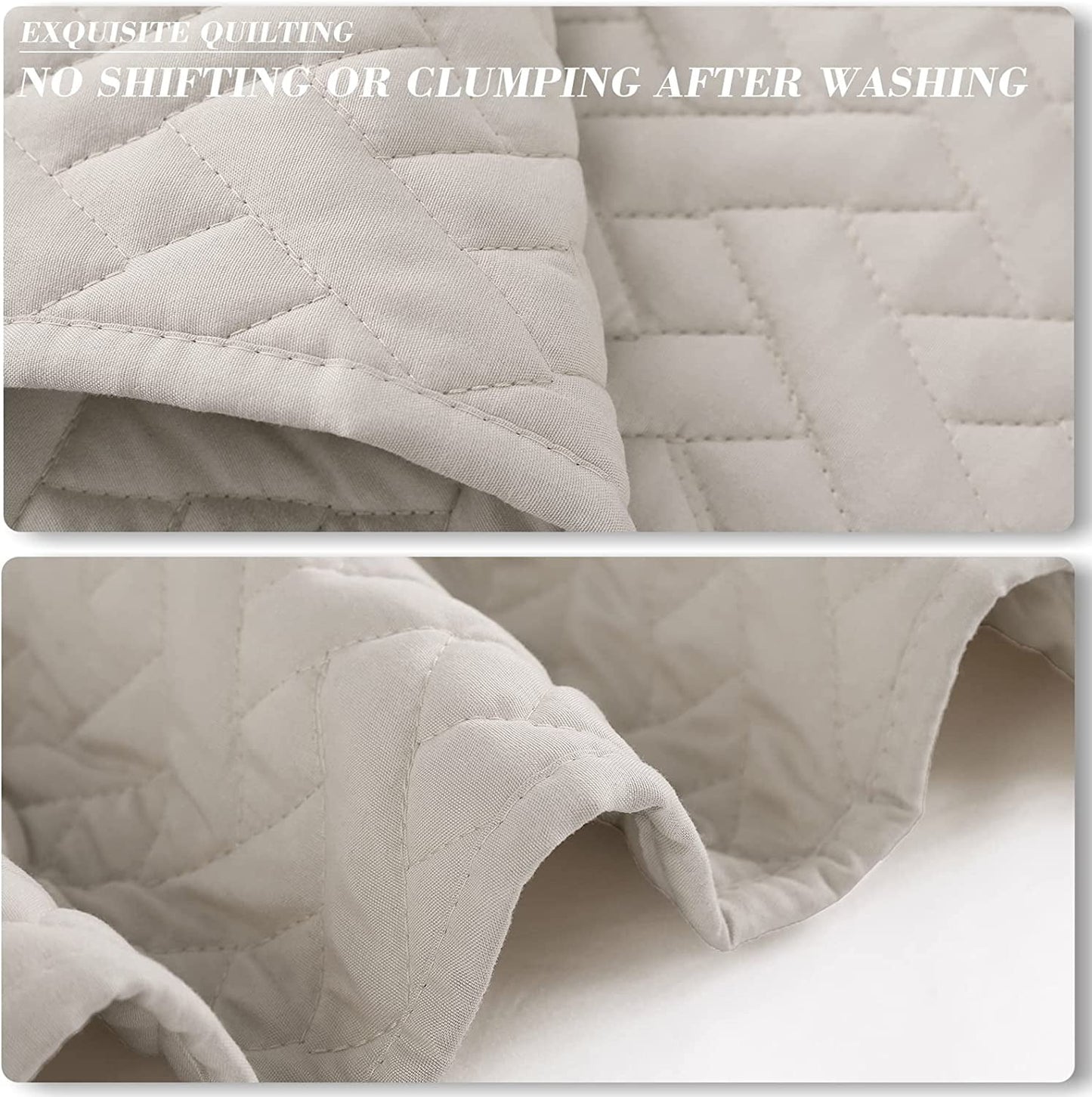 Exclusivo Mezcla 2-Piece Twin Size Quilt Set with Pillow sham, Basket Quilted Bedspread/Coverlet/Bed Cover(68x88 Inches, Bone) -Soft, Lightweight and Reversible