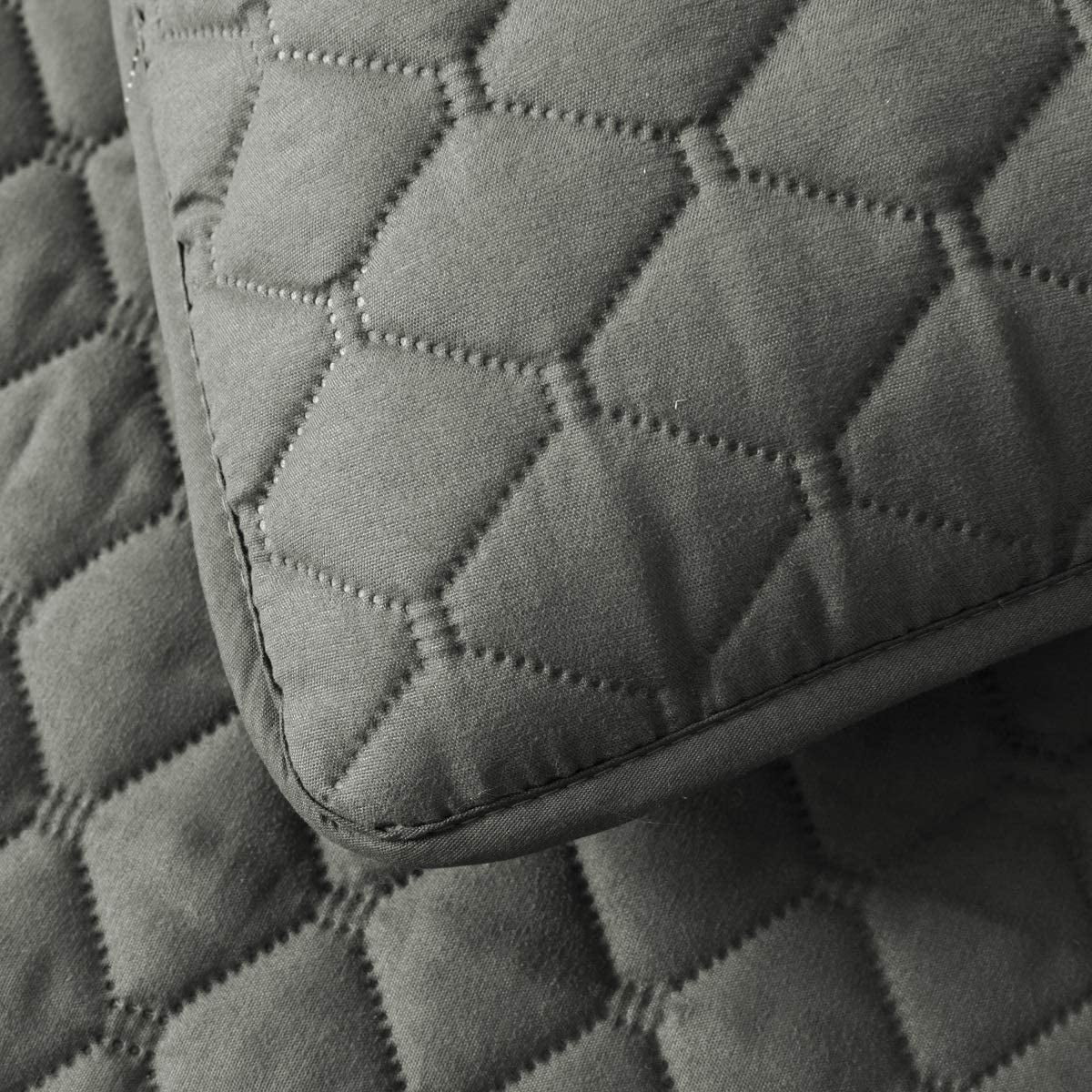 Exclusivo Mezcla Ultrasonic Reversible 3-Piece King Size Quilt Set with Pillow Shams, Lightweight Bedspread/Coverlet/Bed Cover - (Grey, 92"x104")