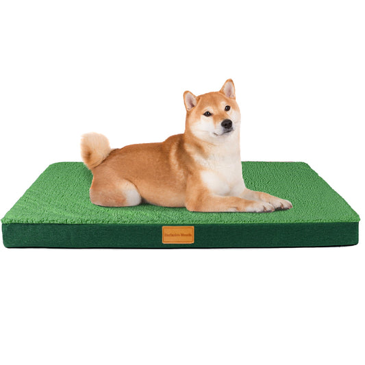 Exclusivo Mezcla Orthopedic Pet Bed for Medium Dogs 36"X24", Waterproof Dog Beds with Removable Washable Cover, Green
