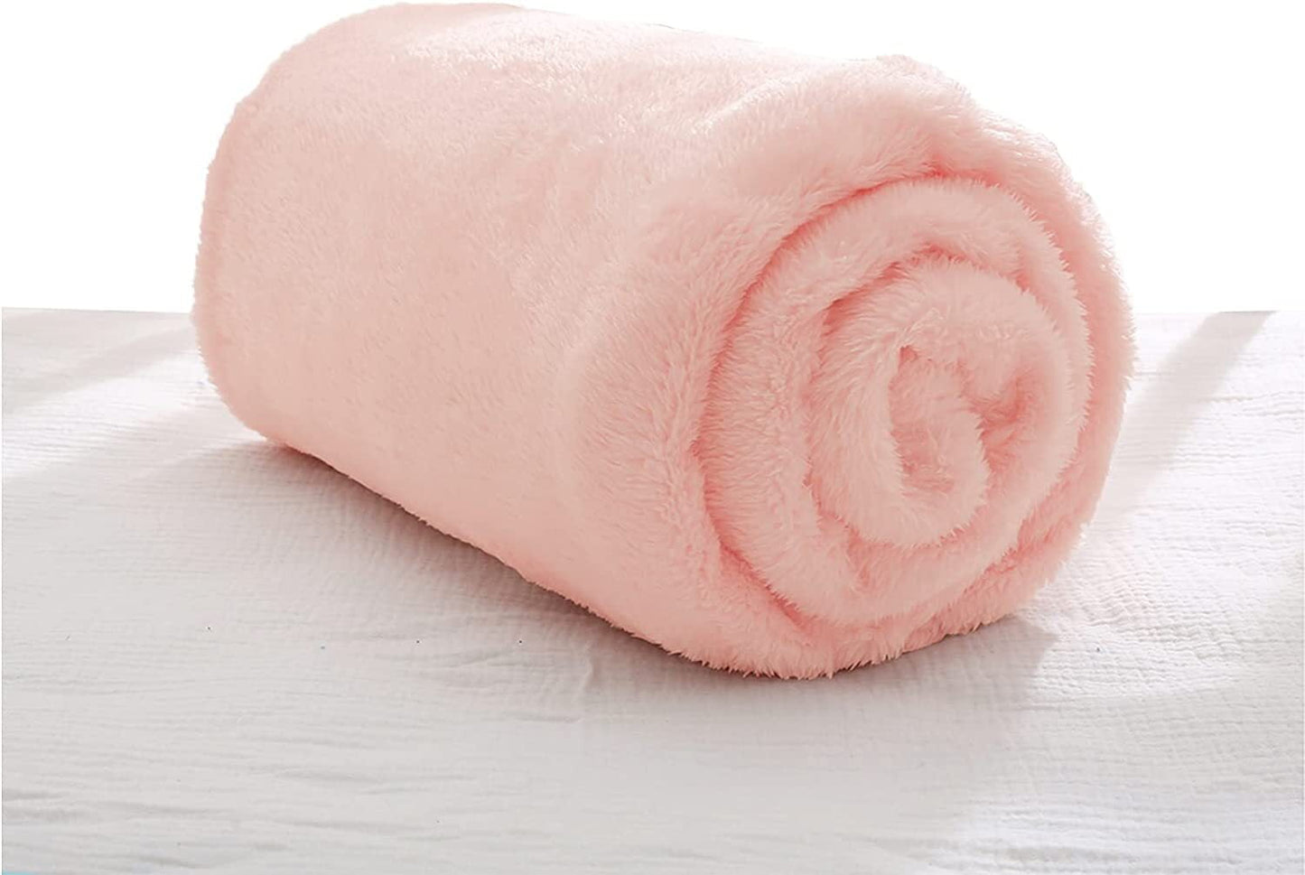 Exclusivo Mezcla Plush Baby Blanket, Soft and Warm Swaddle Throw Blanket, Infant, Newborn, Toddler and Kids Receiving Fleece Blankets for Crib Stroller (40x50 inches, Light Pink)